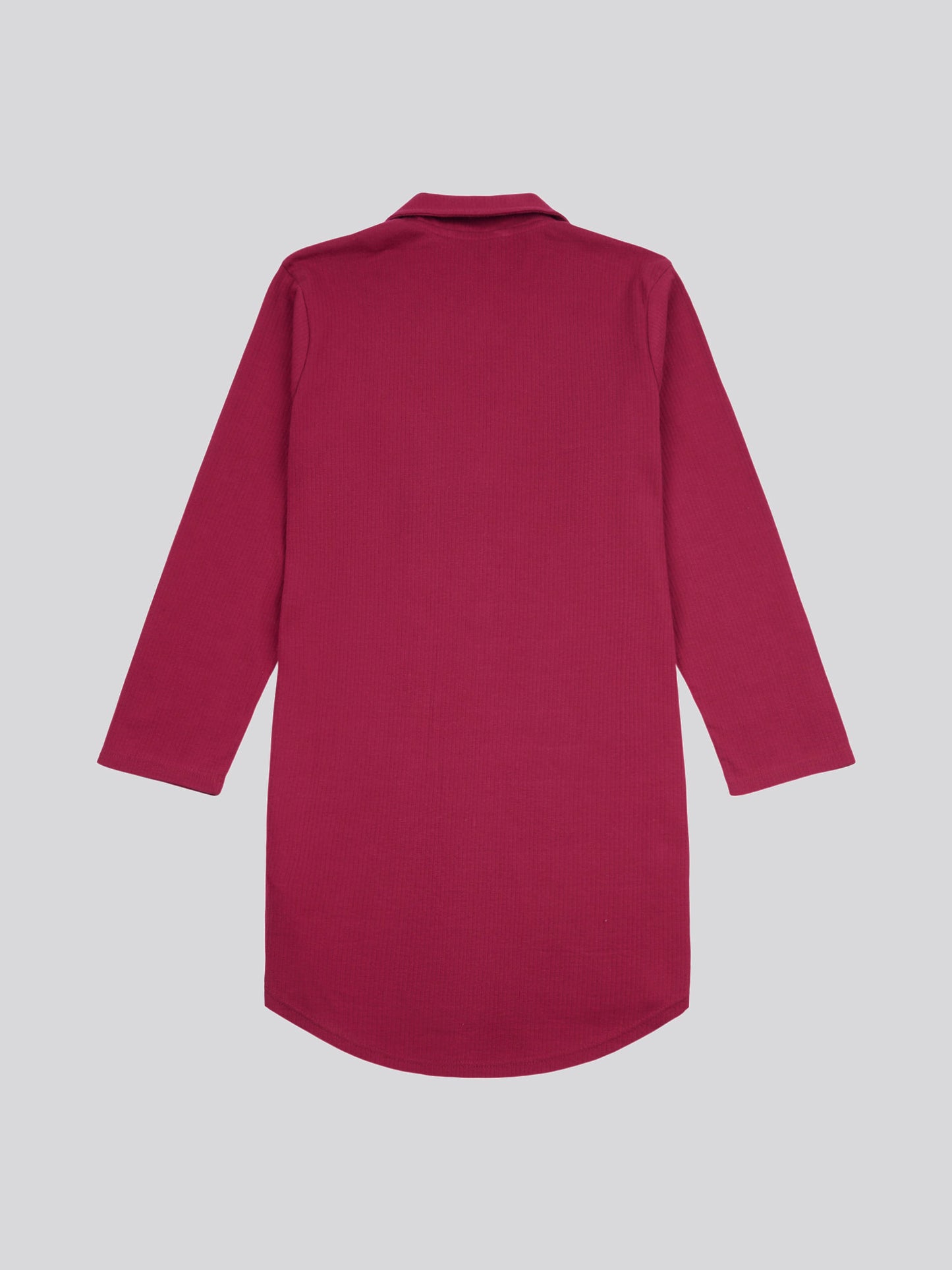 Womens Supersoft Rib Pyjama Shirt in Beet Red