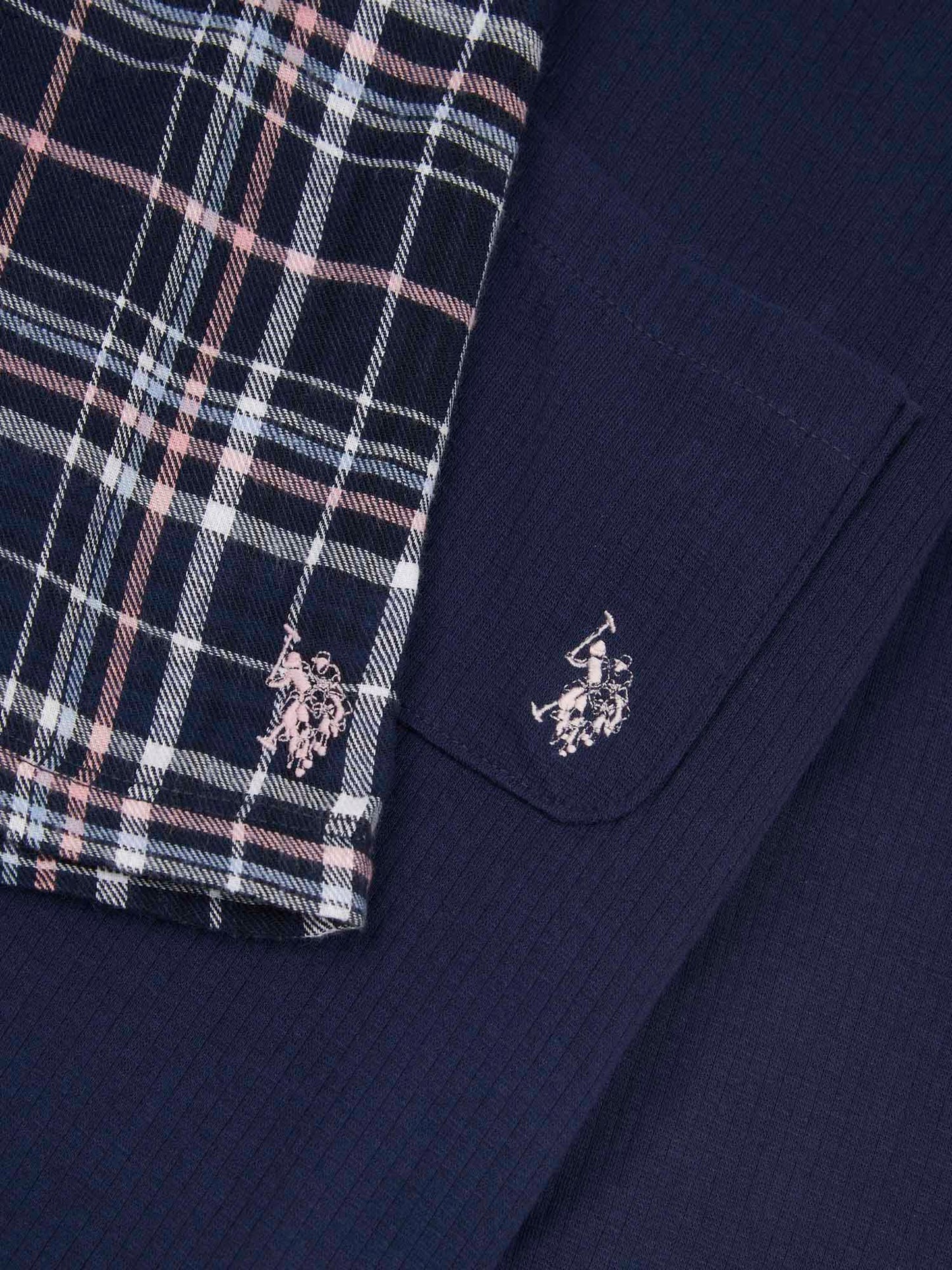 Womens Plaid Short Pyjama Set in Navy Iris