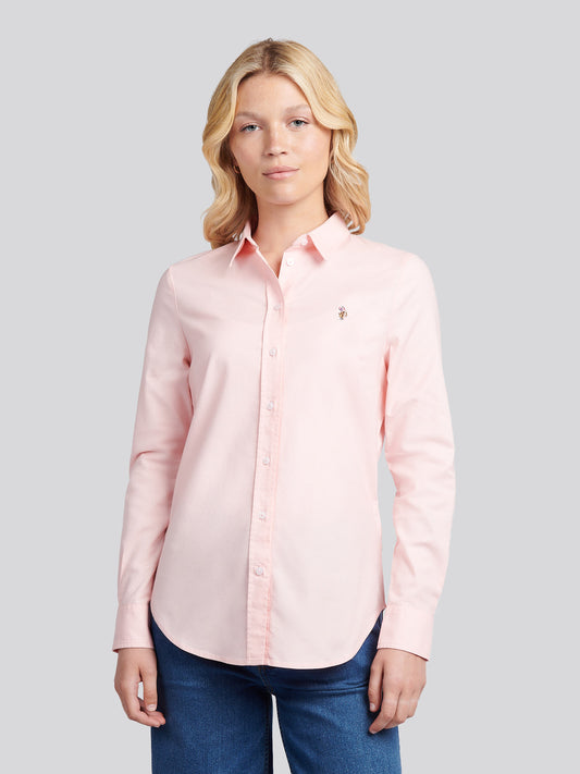 Womens Classic Fit Poplin Shirt in Crystal Rose