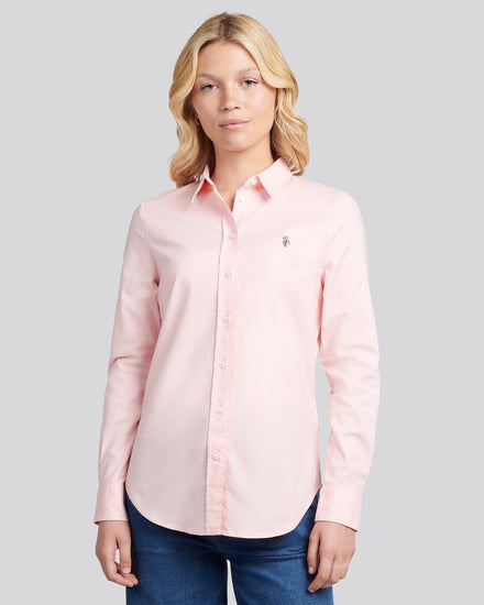 Womens Classic Fit Poplin Shirt in Crystal Rose