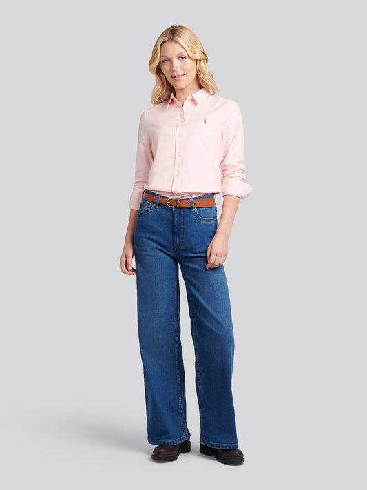 Womens Classic Fit Poplin Shirt in Crystal Rose