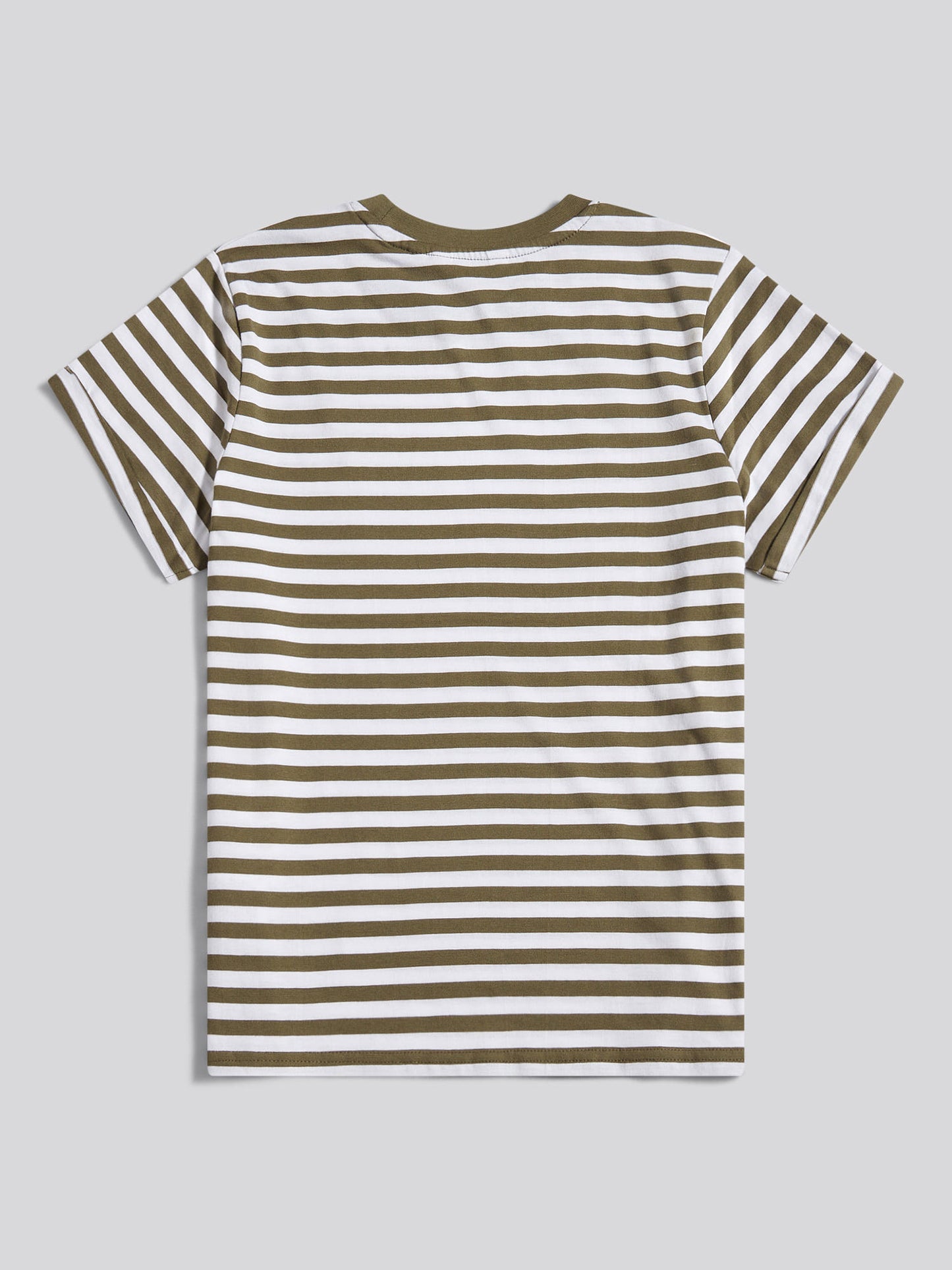 Womens Stripe Crew Neck T-Shirt in Kalamata Green