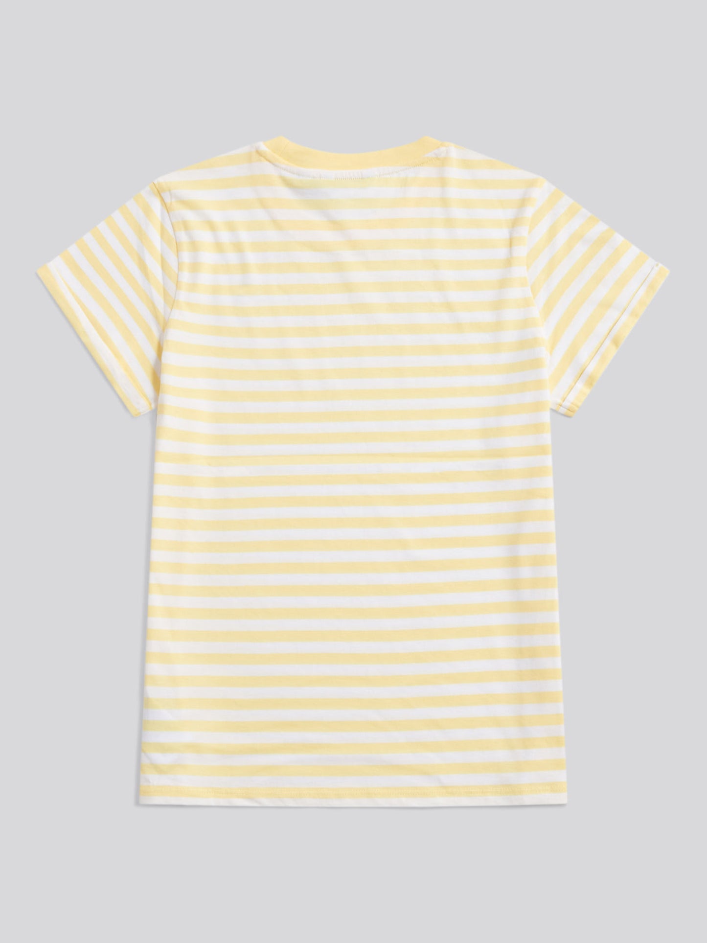 Womens Stripe Crew Neck T-Shirt Lemon Meringue