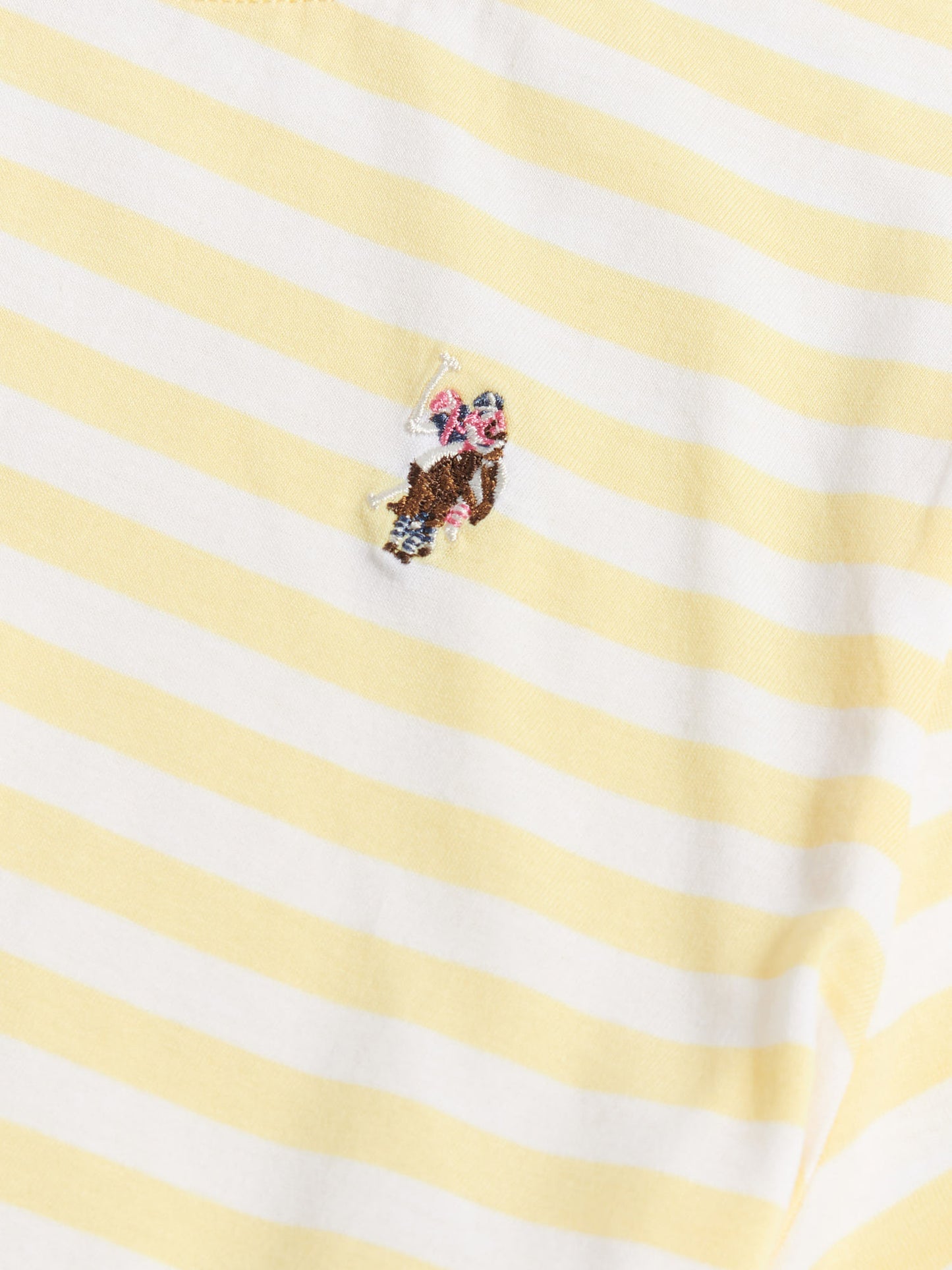 Womens Stripe Crew Neck T-Shirt Lemon Meringue