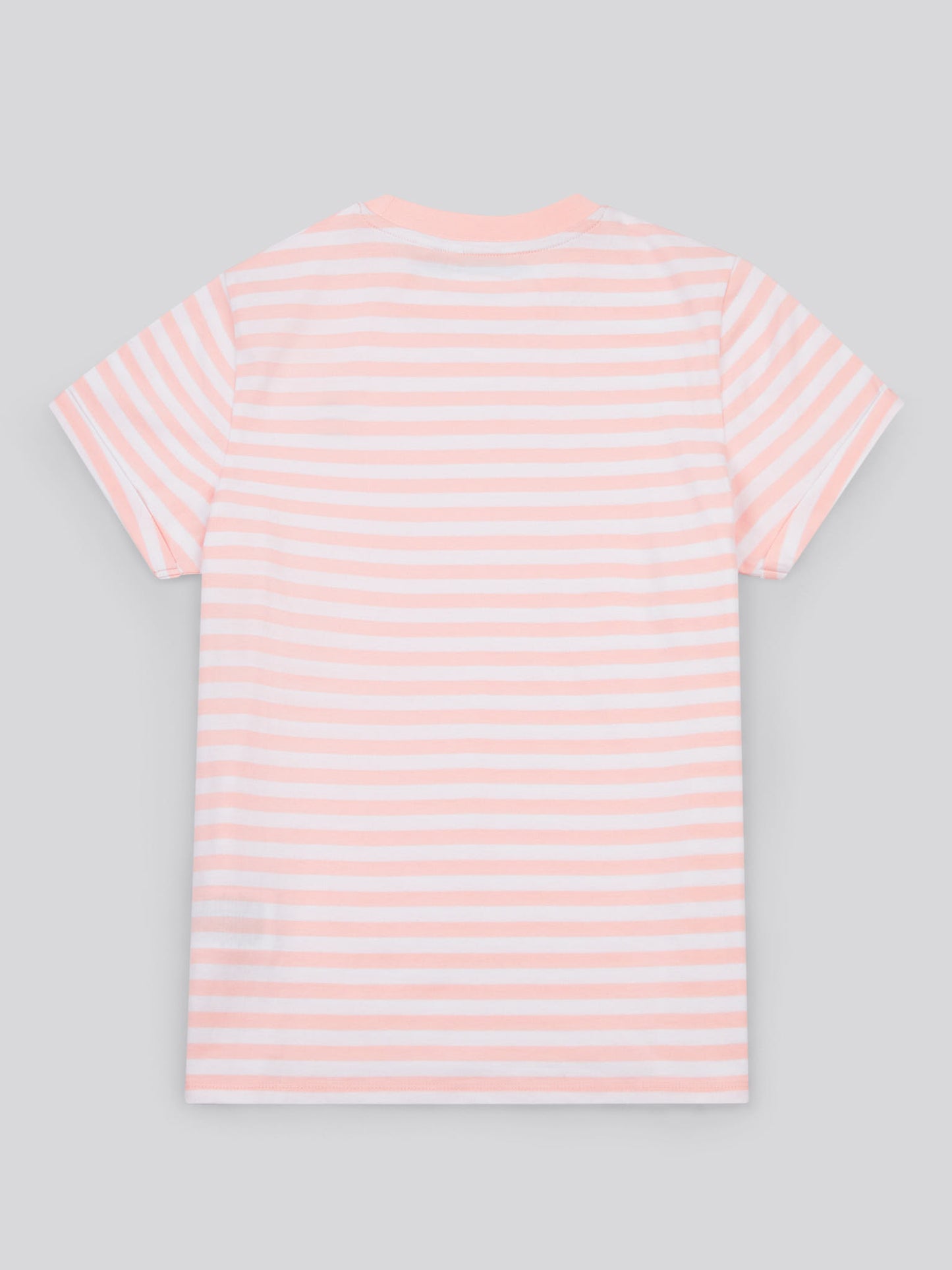 Womens Stripe Crew Neck T-Shirt in Crystal Rose