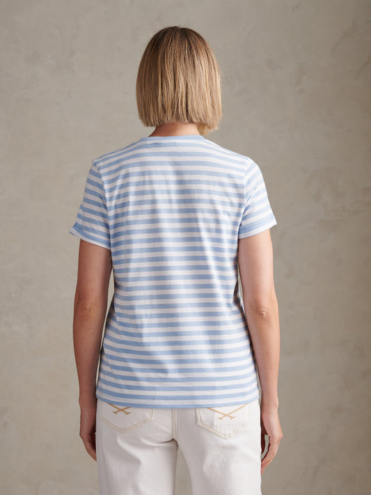 Womens Stripe Crew Neck T-Shirt Open Air