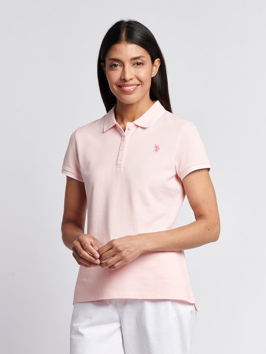 Womens Polo Shirt Crystal Rose