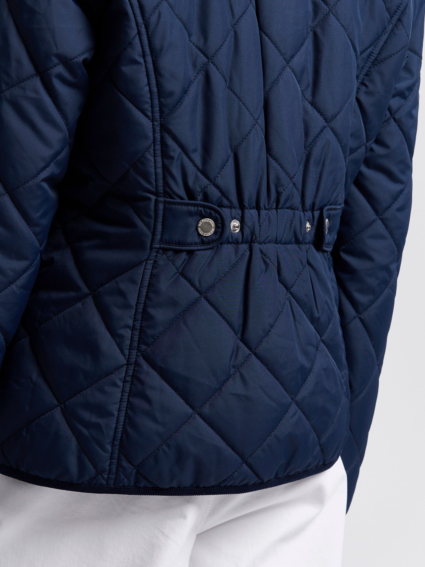 Womens Quilted Collared Jacket in Navy Iris