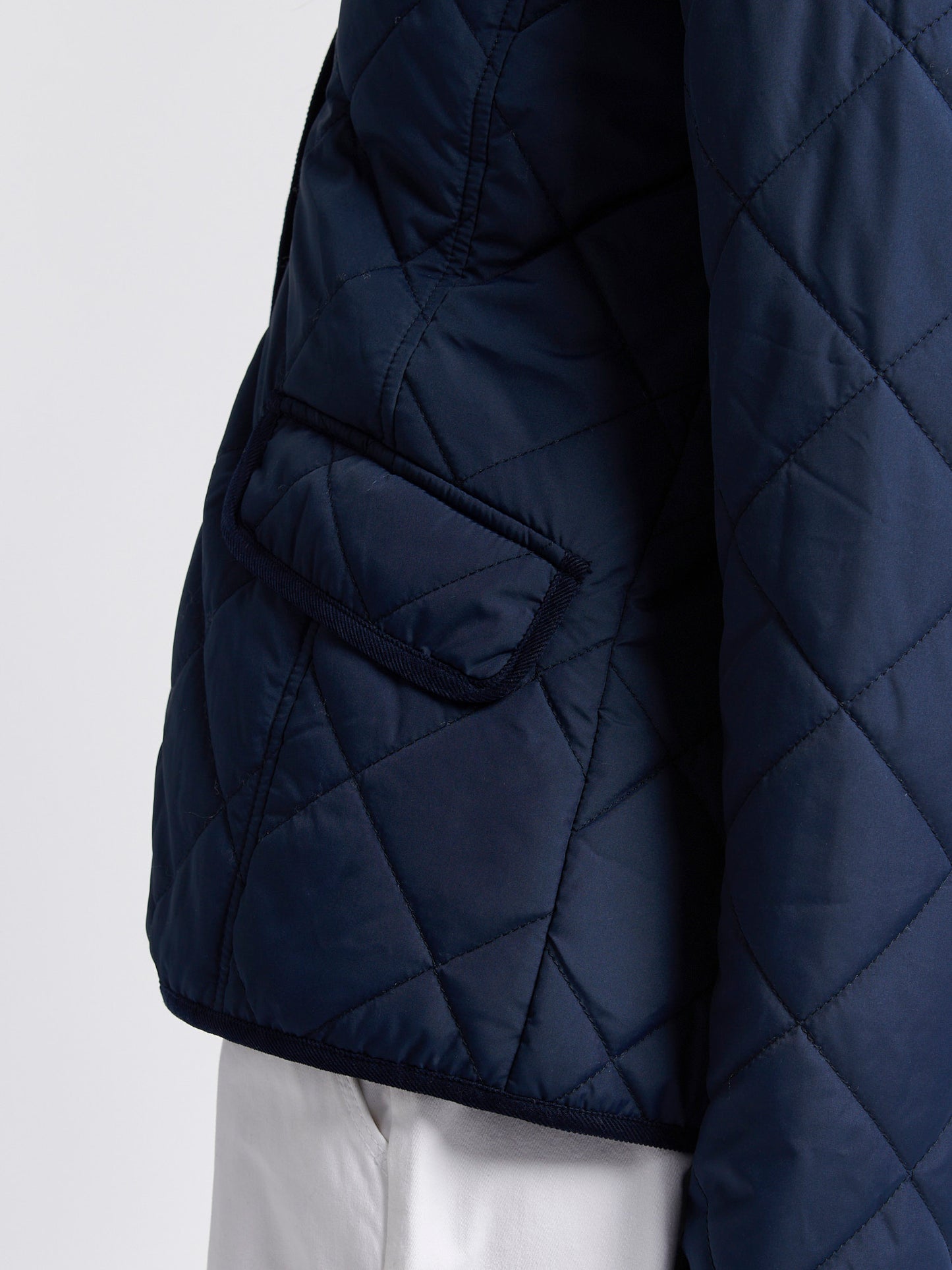 Womens Quilted Collared Jacket in Navy Iris