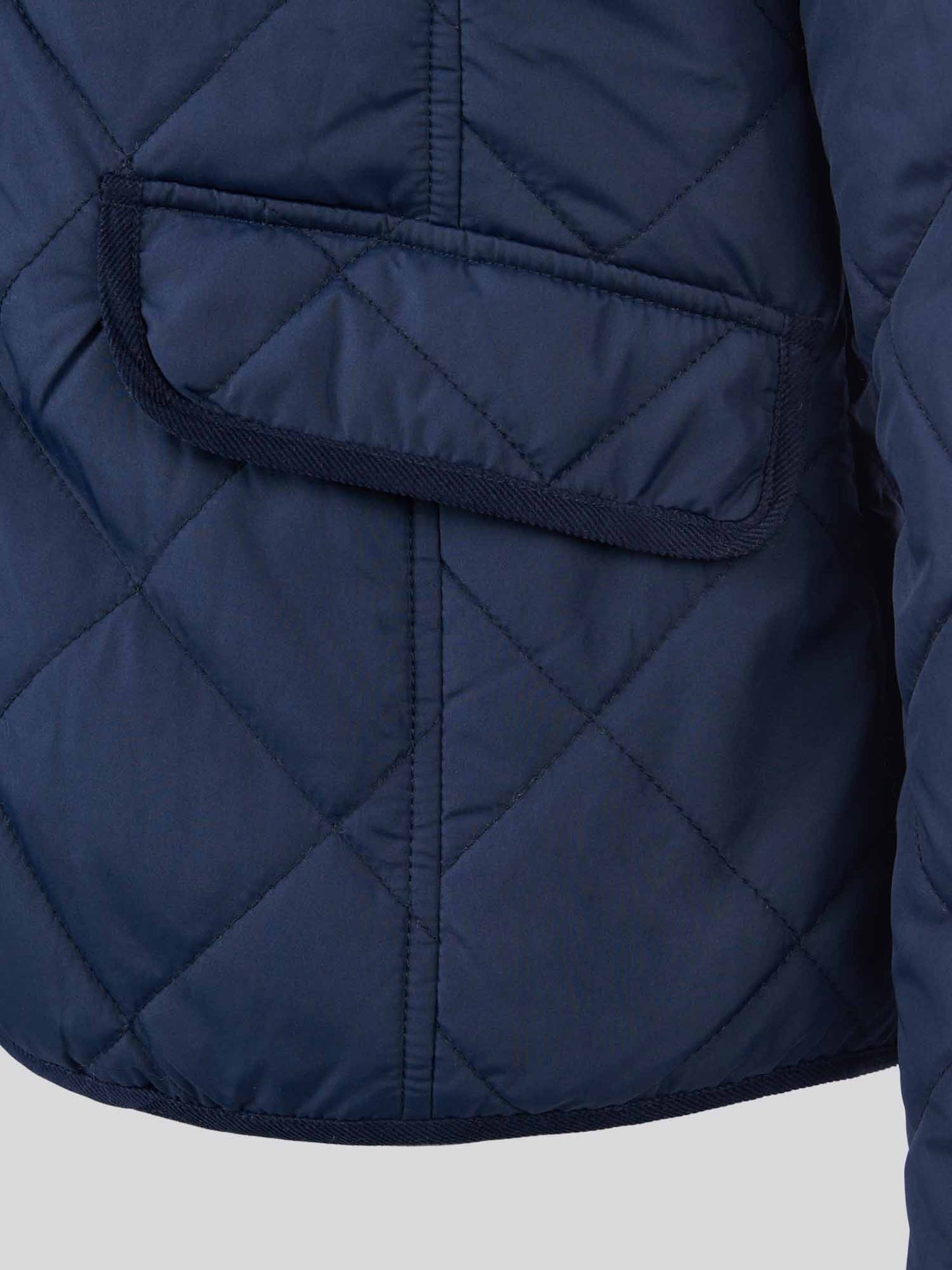 Womens Quilted Collared Jacket in Navy Iris