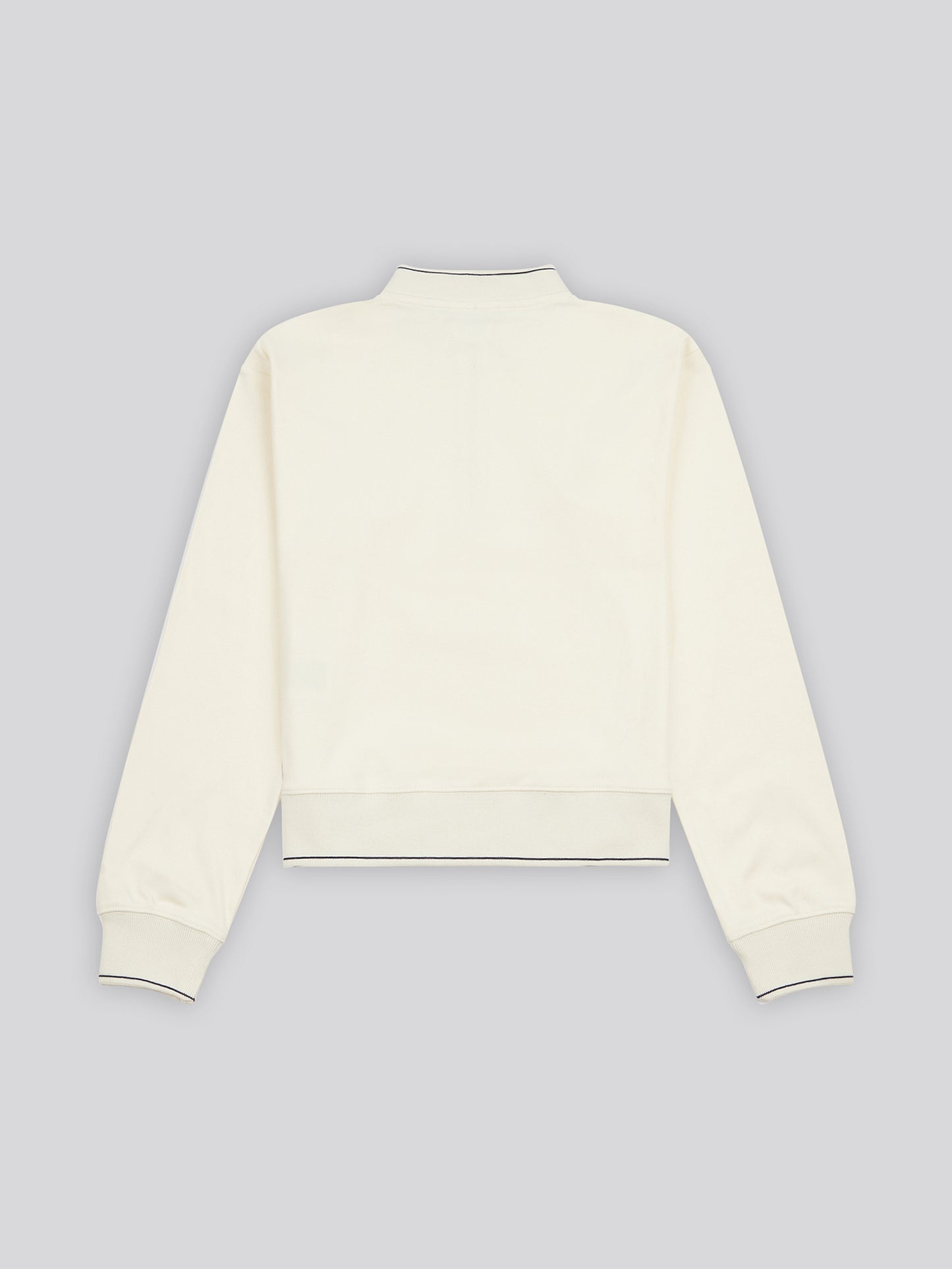 Womens Half Zip Tipped Sweatshirt in Marshmallow
