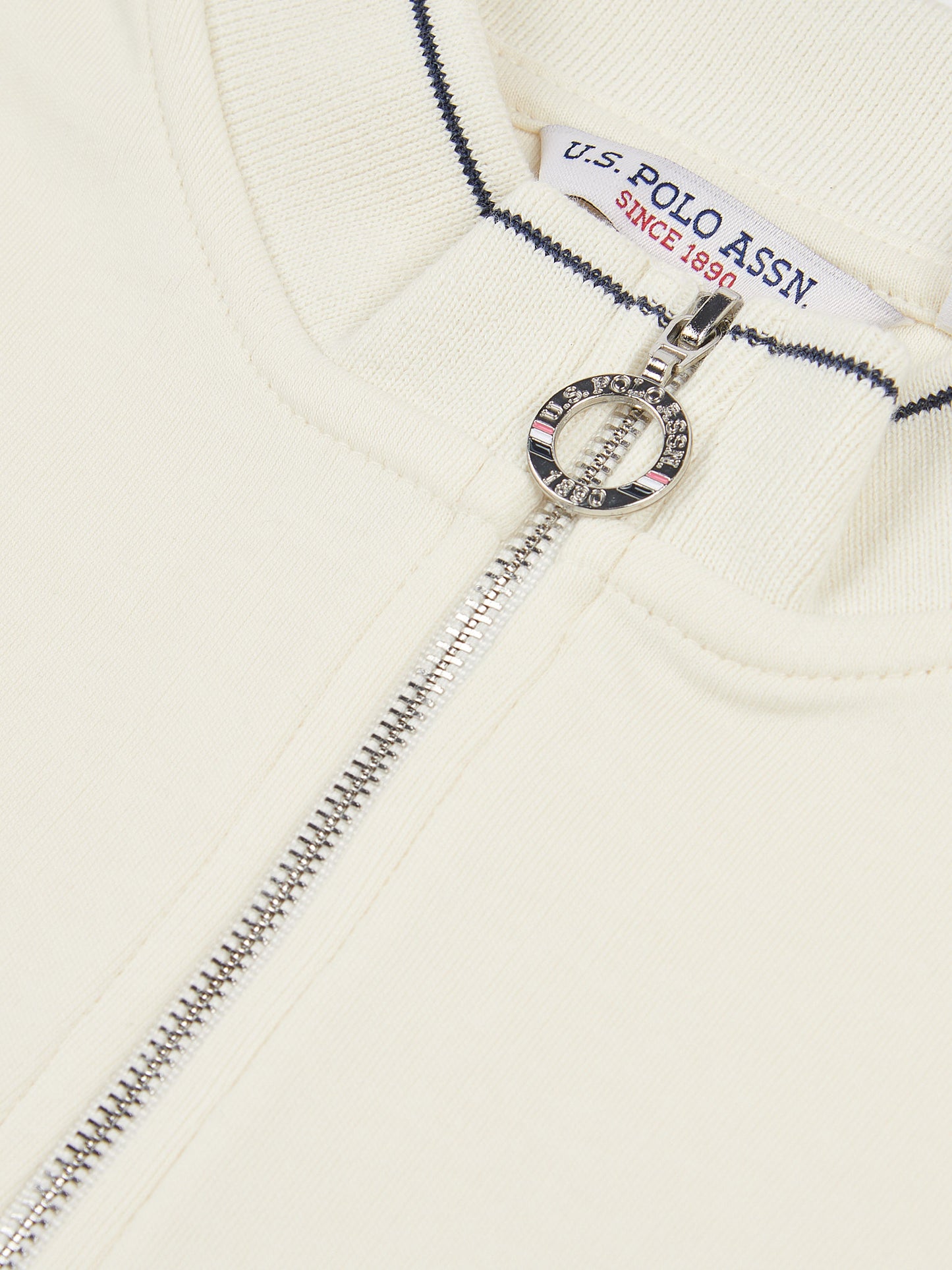 Womens Half Zip Tipped Sweatshirt in Marshmallow