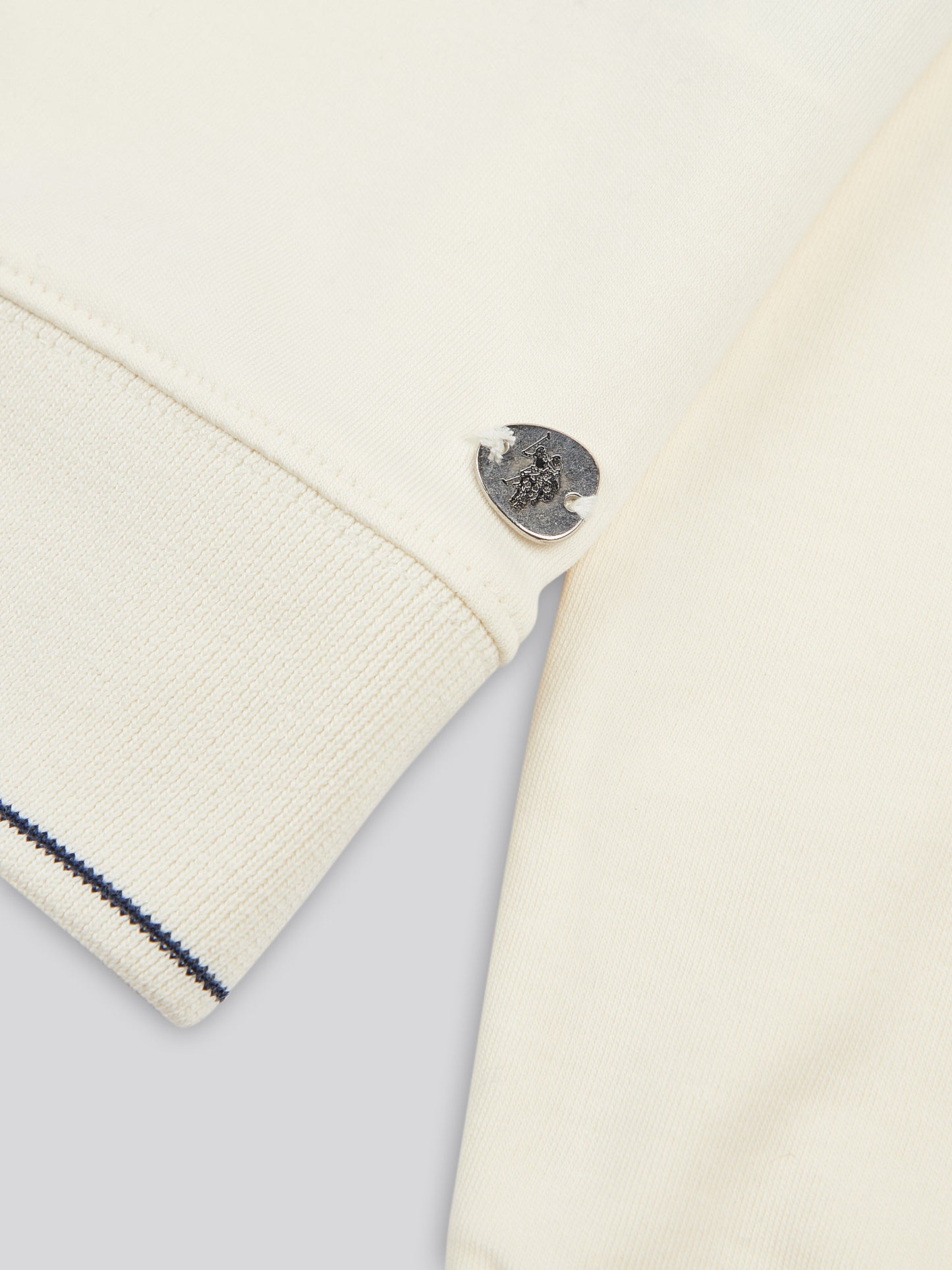 Womens Half Zip Tipped Sweatshirt in Marshmallow