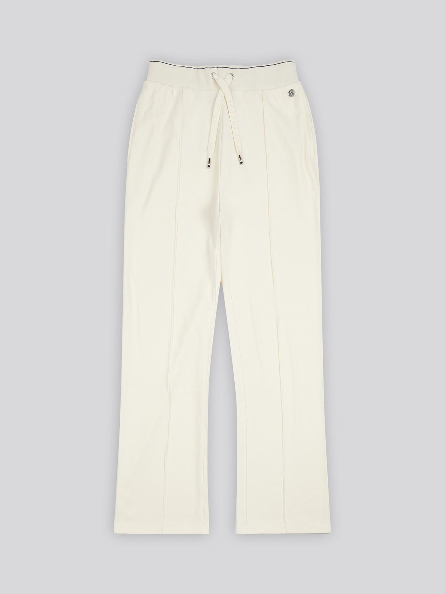 Womens Pintuck Tipped Wide Jogger in Marshmallow