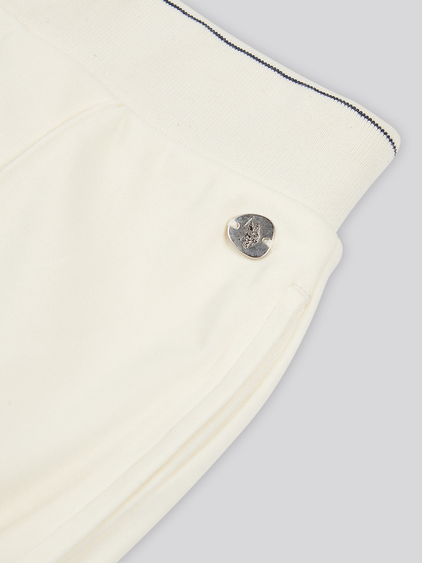 Womens Pintuck Tipped Wide Jogger in Marshmallow