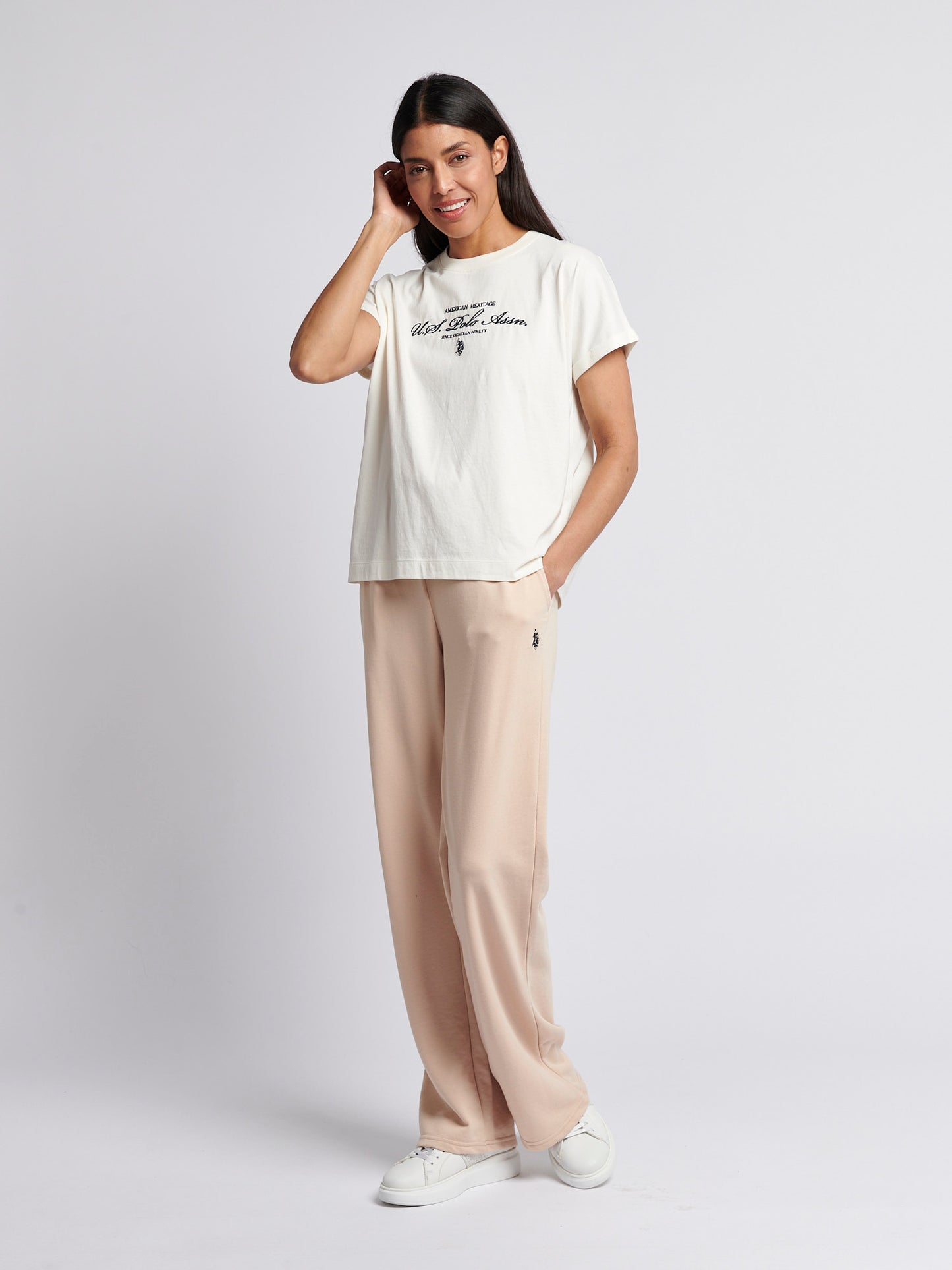 Womens Premium Graphic Grown On Sleeve T-Shirt in Marshmallow