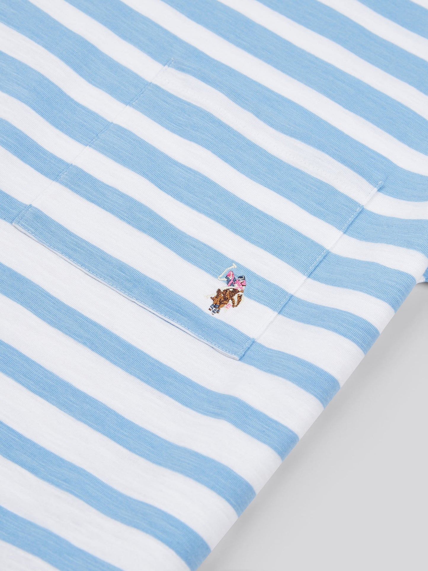 Womens Stripe Slub  T-Shirt in Vista Blue