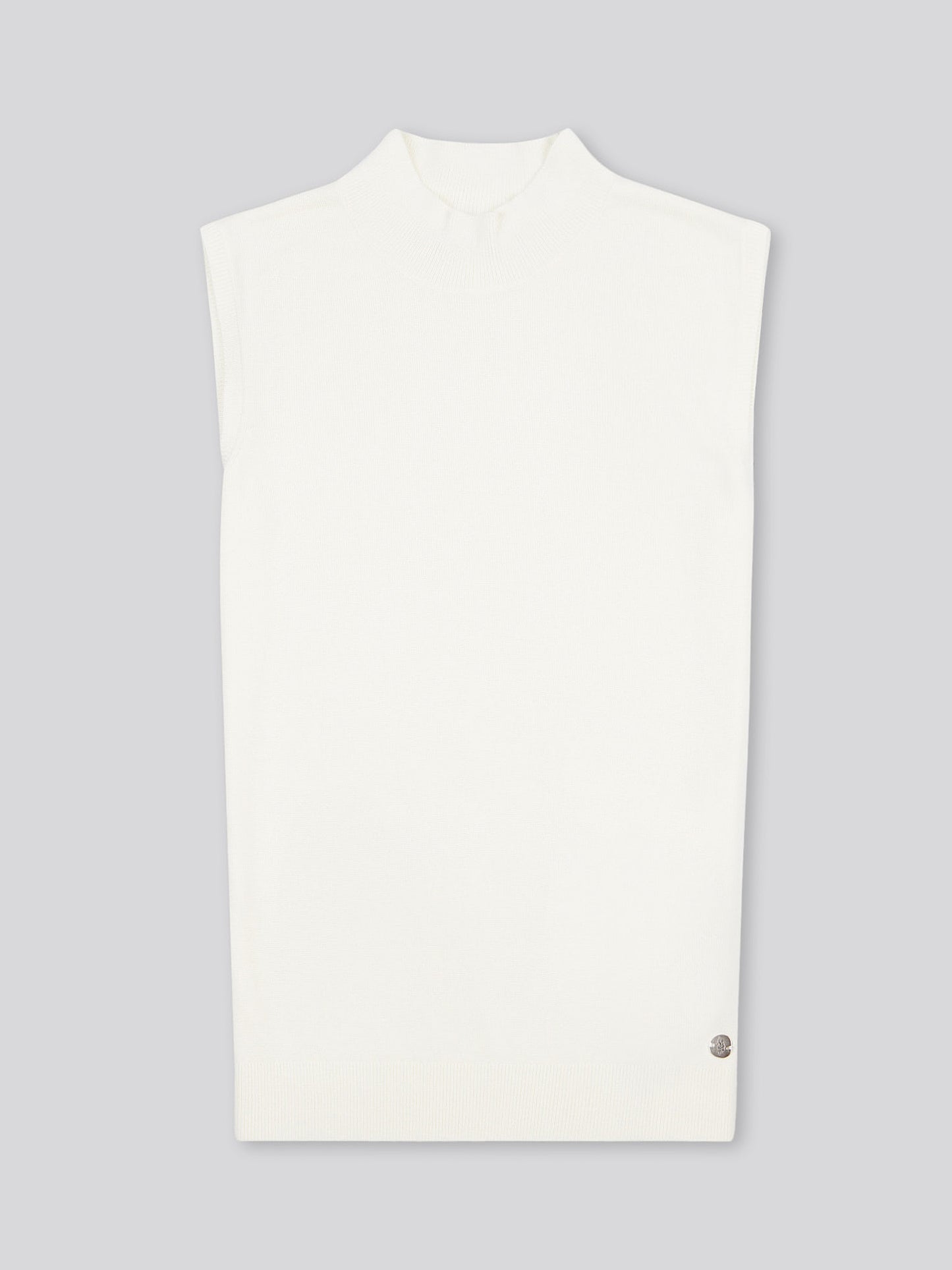 Womens Mock Neck Sleeveless Knit Marshmallow