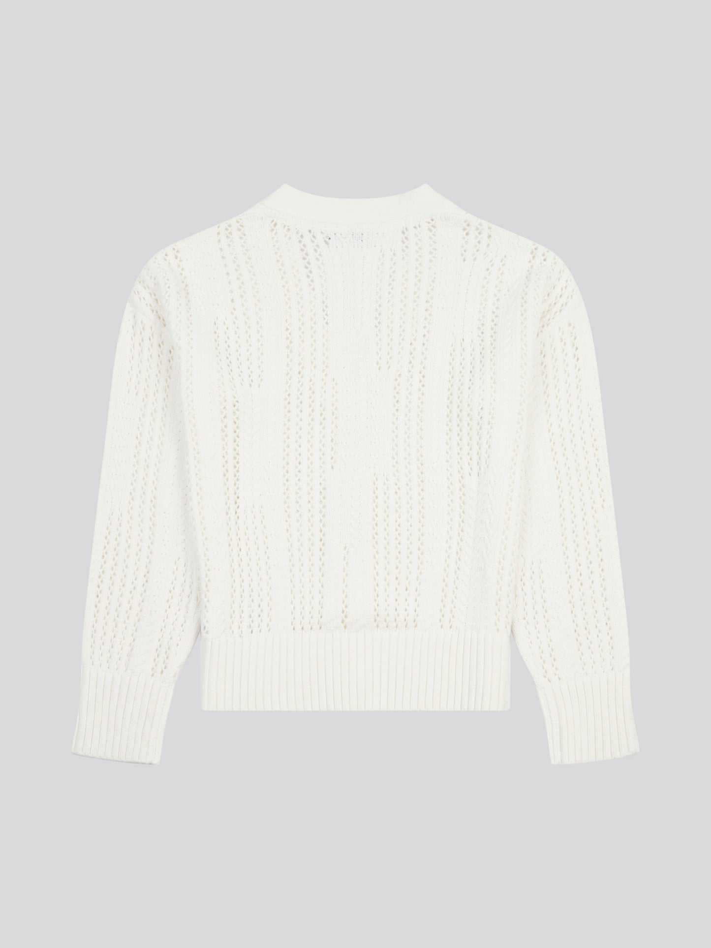 Womens Open Knit Cable Cardigan in Marshmallow