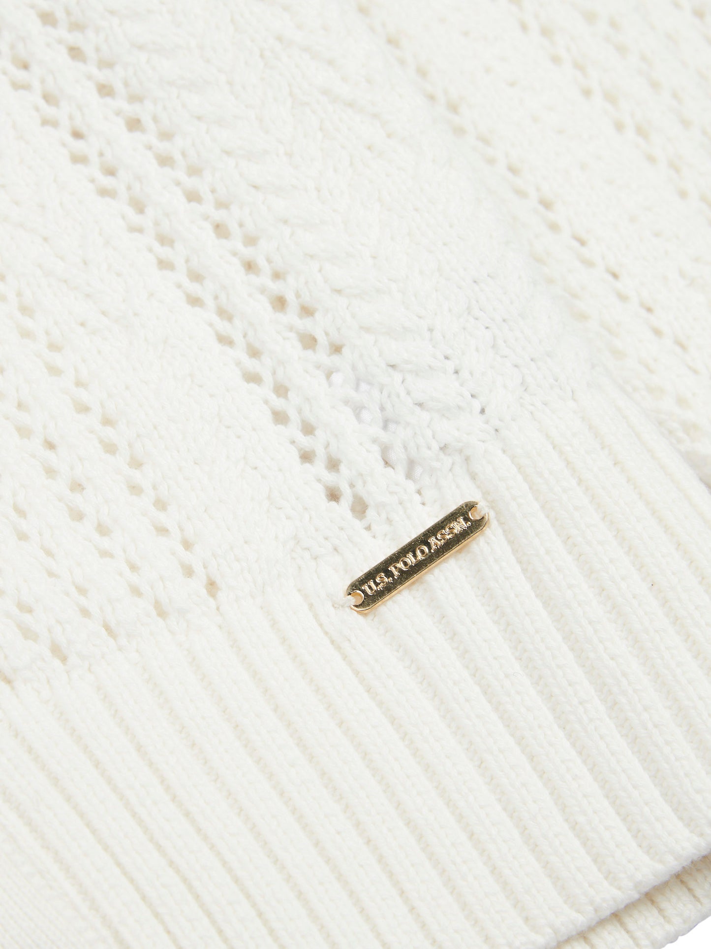 Womens Open Knit Cable Cardigan in Marshmallow