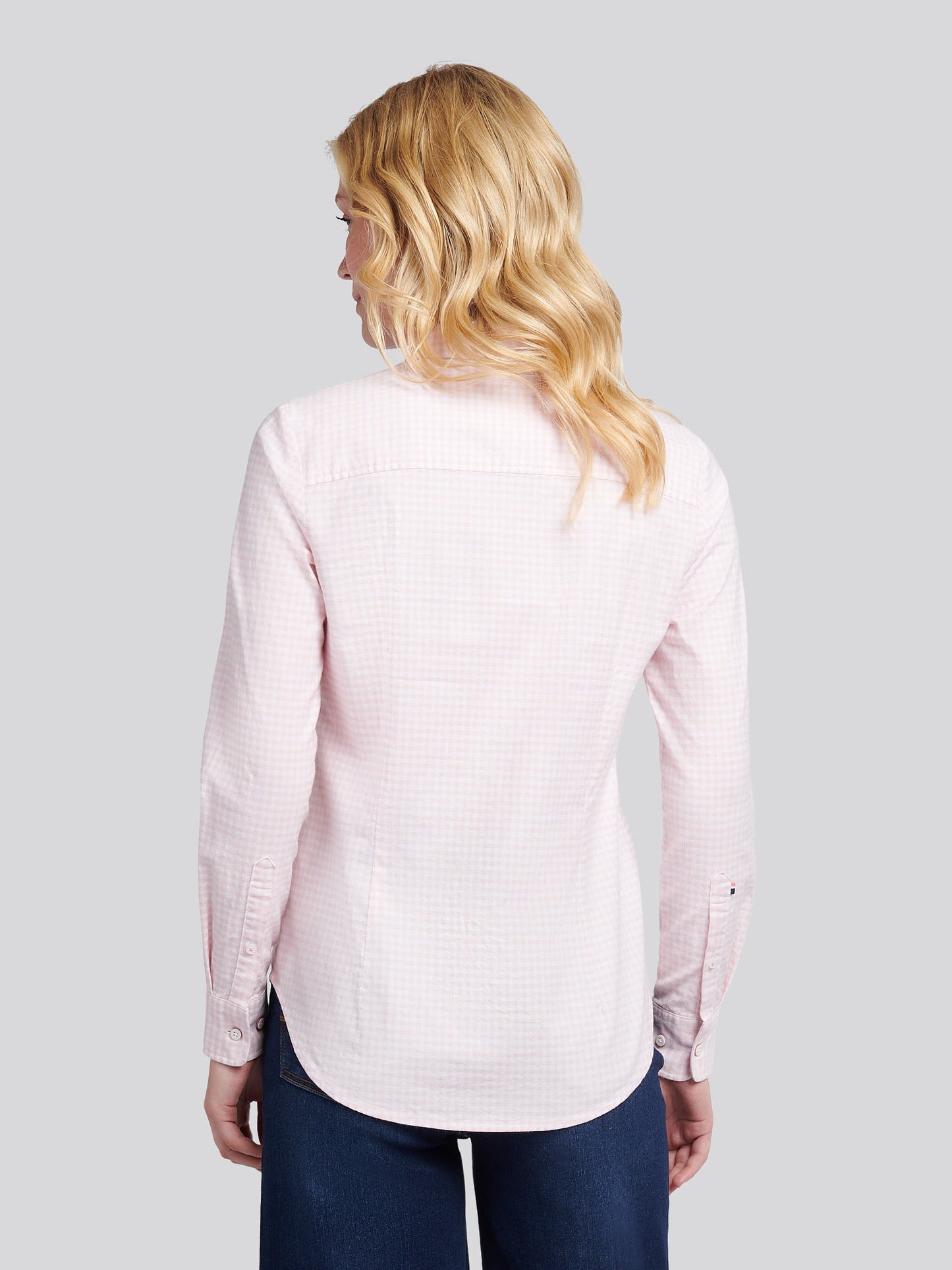 Womens Gingham Classic Fit Shirt in Crystal Rose