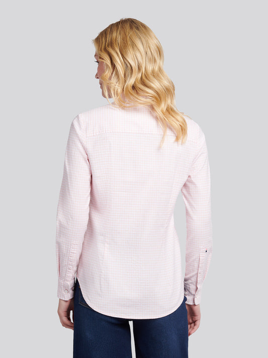 Womens Gingham Classic Fit Shirt in Crystal Rose