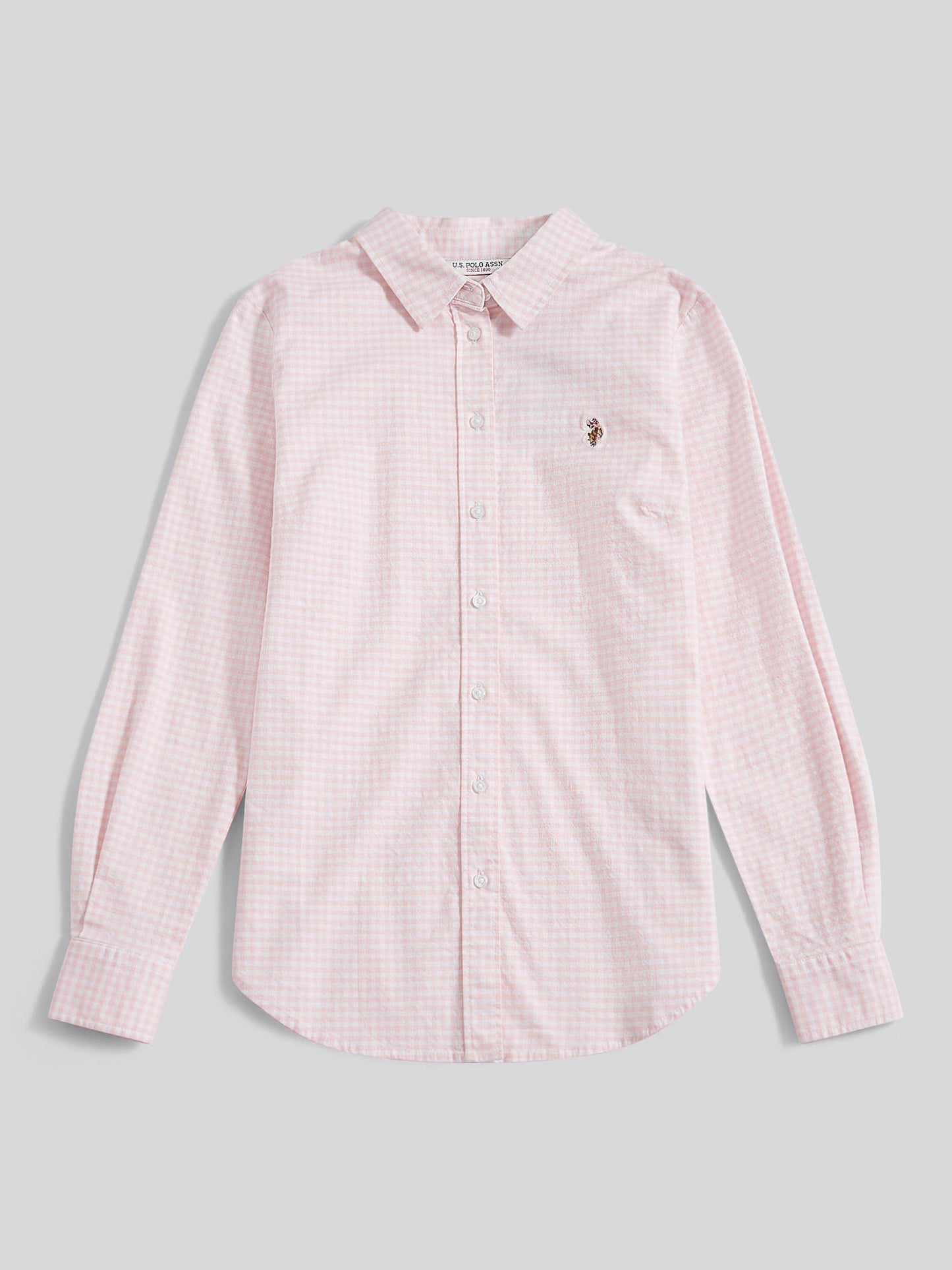 Womens Gingham Classic Fit Shirt in Crystal Rose