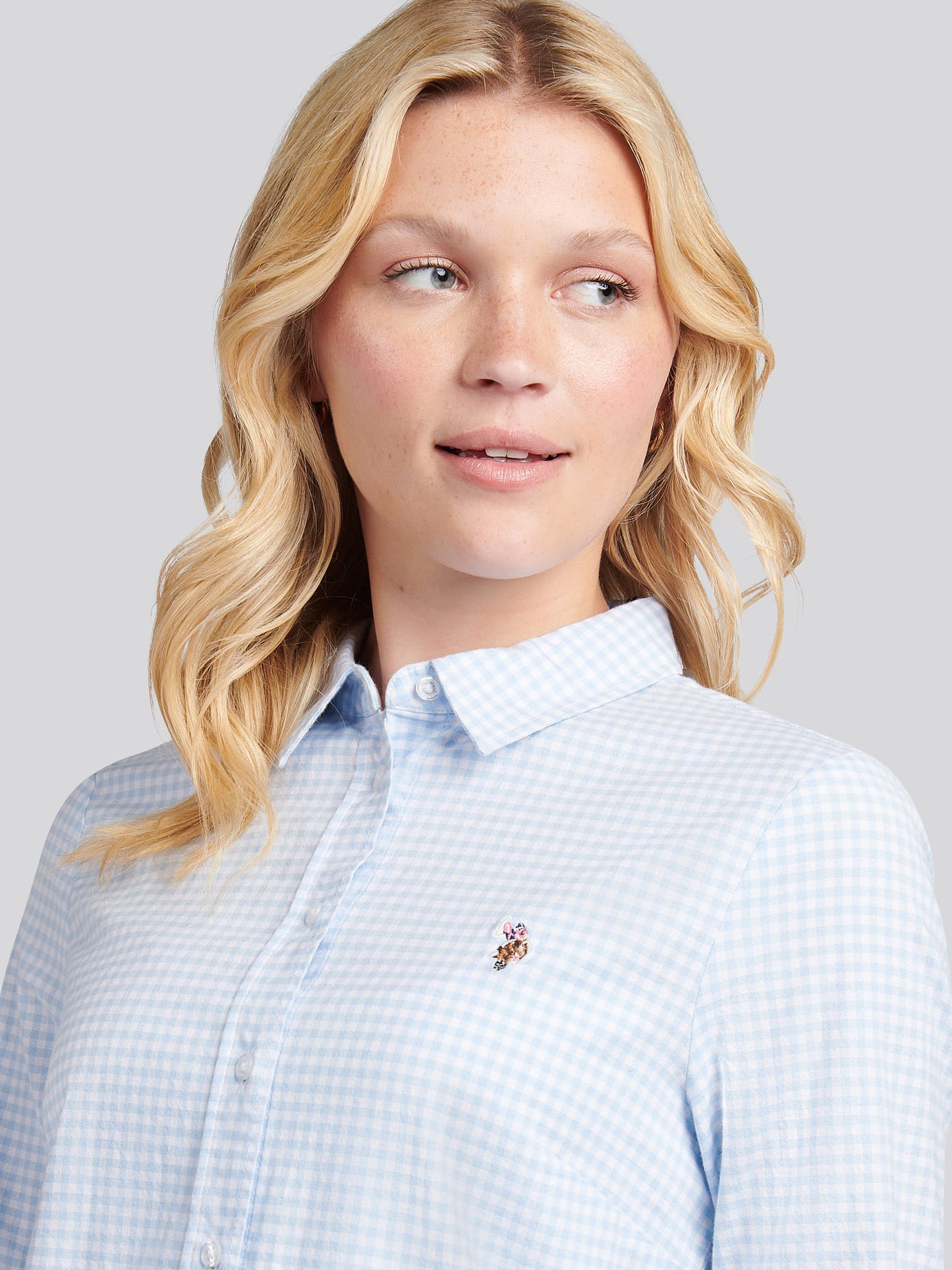 Womens Gingham Classic Fit Shirt in Windsurfer