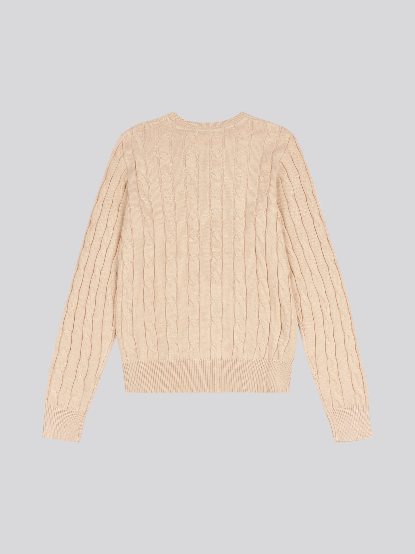 Womens Viscose Blend Crew Neck Cable Jumper in Smoke Gray