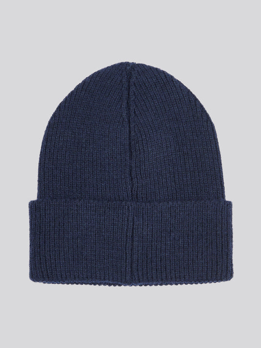 Womens Double Horsemen Knit Beanie in Navy Iris