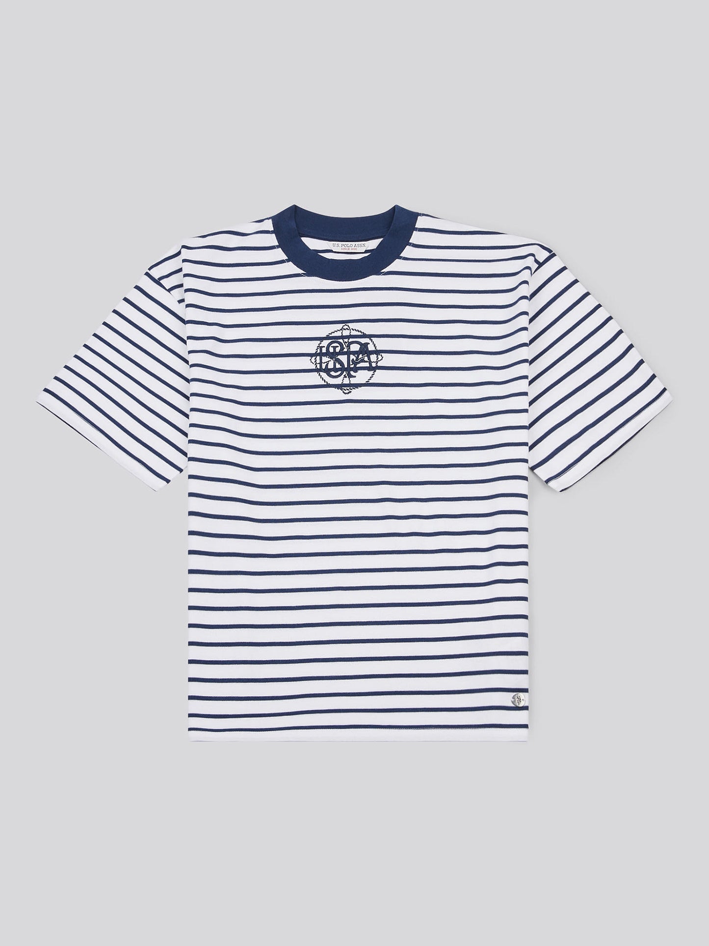 Womens Monogram Rope Stripe Shirt in Navy Iris