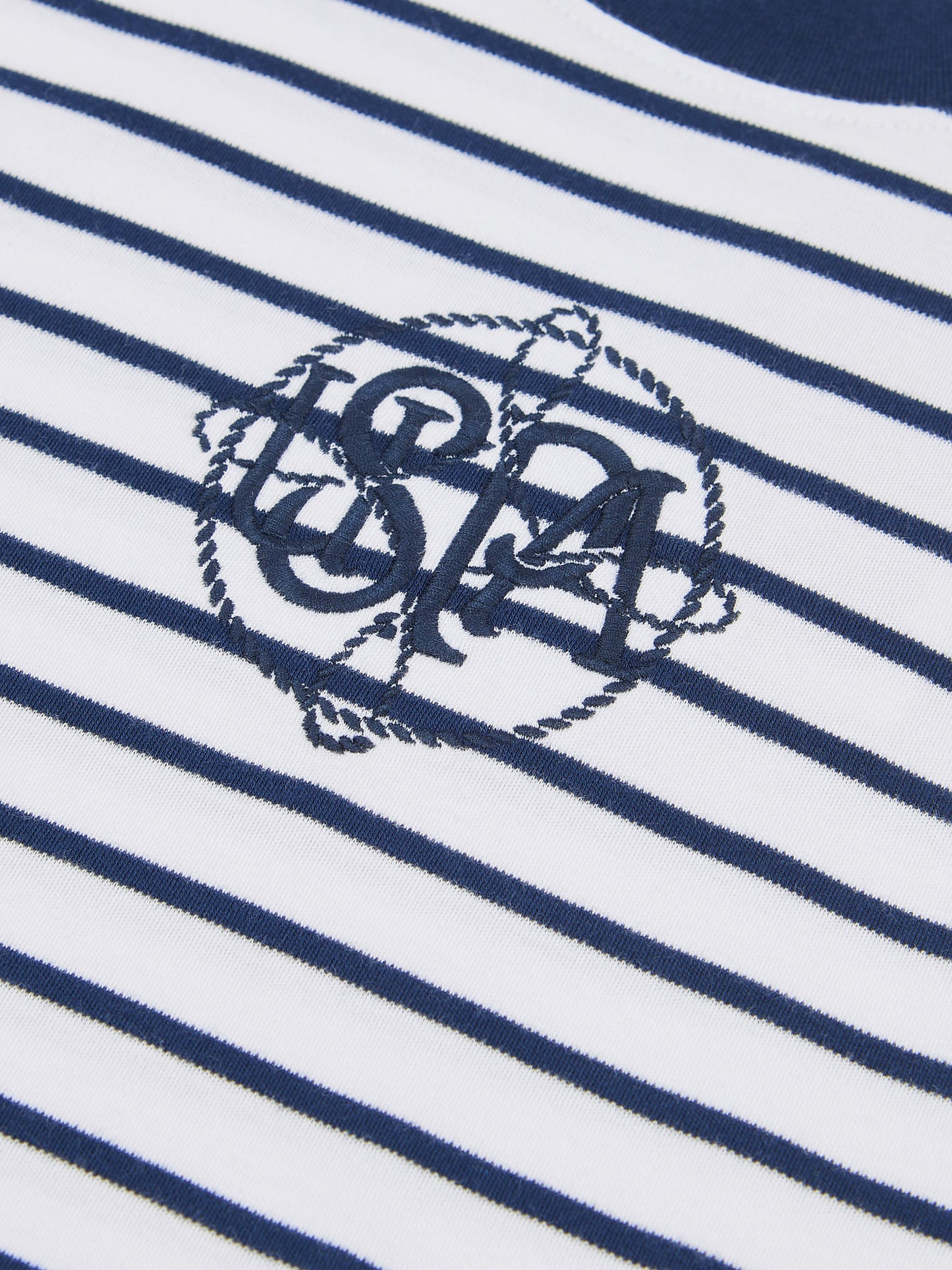 Womens Monogram Rope Stripe Shirt in Navy Iris