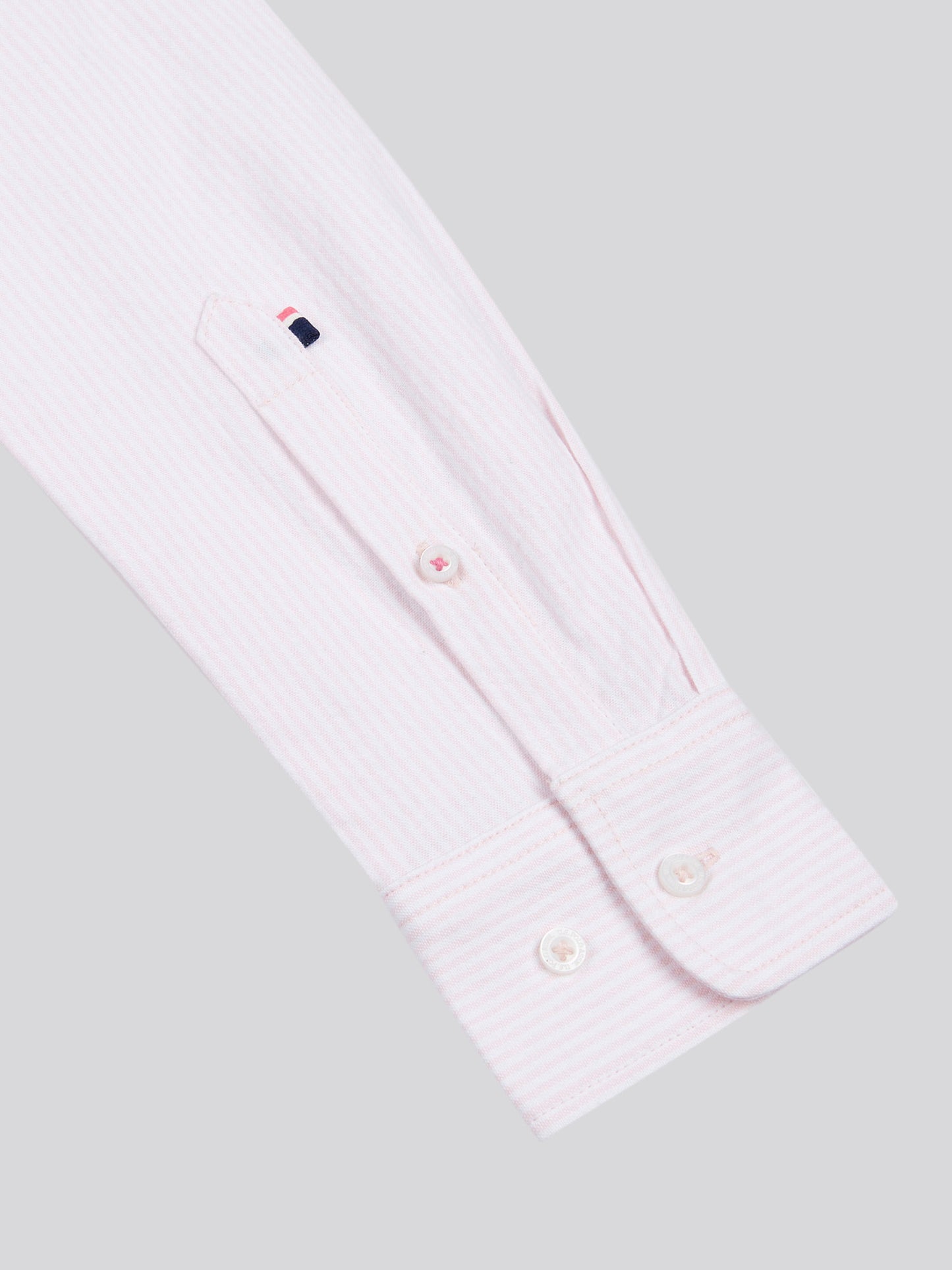 Womens Stripe Stretch Classic Fit Oxford Shirt in Crystal Rose