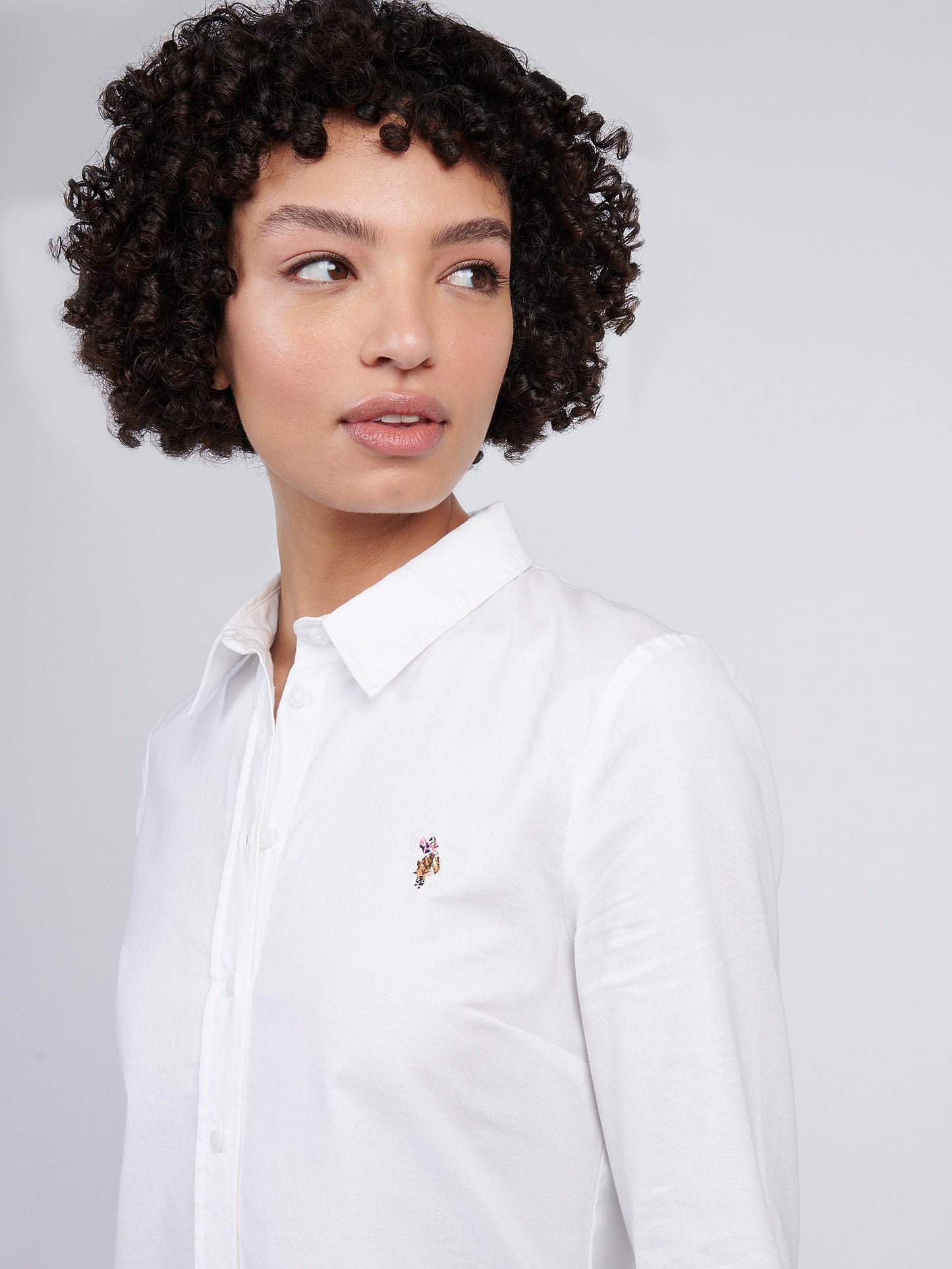 Womens Stretch Classic Fit Oxford Shirt in Bright White