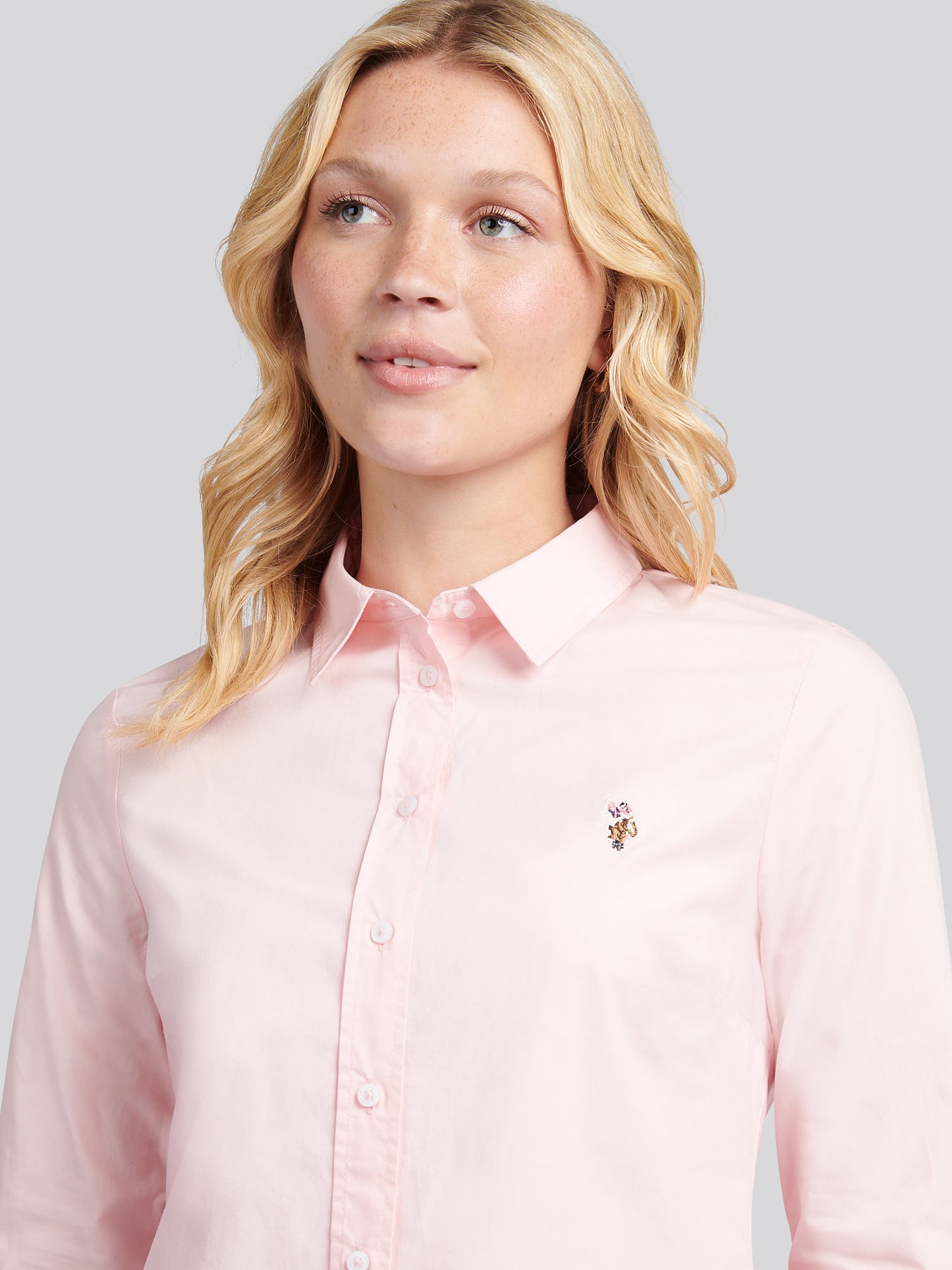 Womens Stretch Classic Fit Oxford Shirt in Crystal Rose