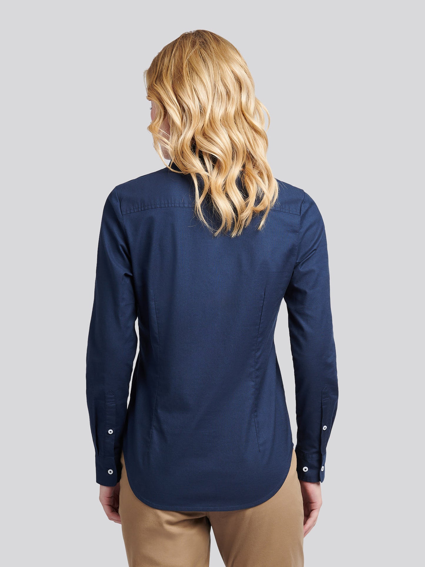 Womens Stretch Classic Fit Oxford Shirt in Navy Iris