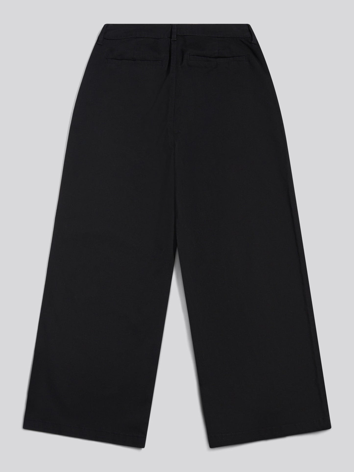 Womens Ankle Wide Leg Chino Trouser in Black