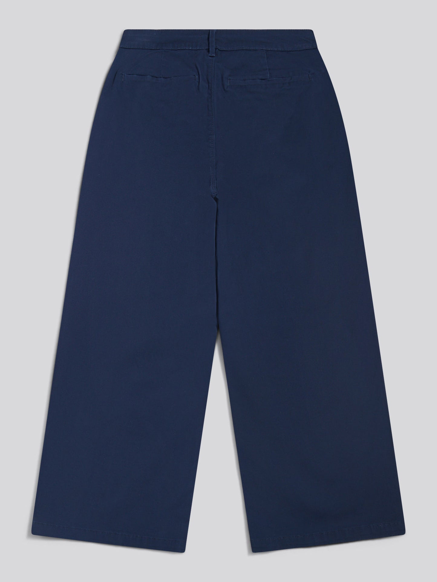 Womens Ankle Wide Leg Chino Trouser in Navy Iris