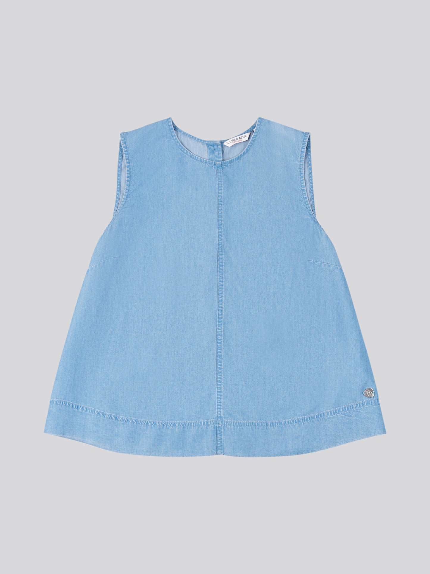 Womens Chambray Swing Top in Light Chambray Blue