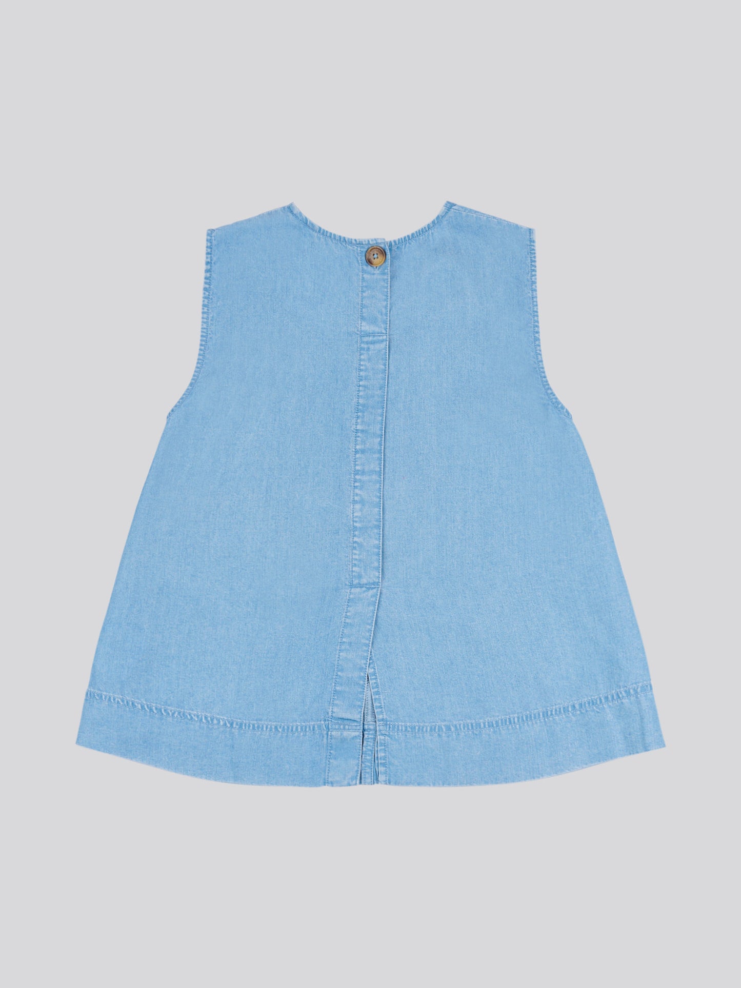 Womens Chambray Swing Top in Light Chambray Blue