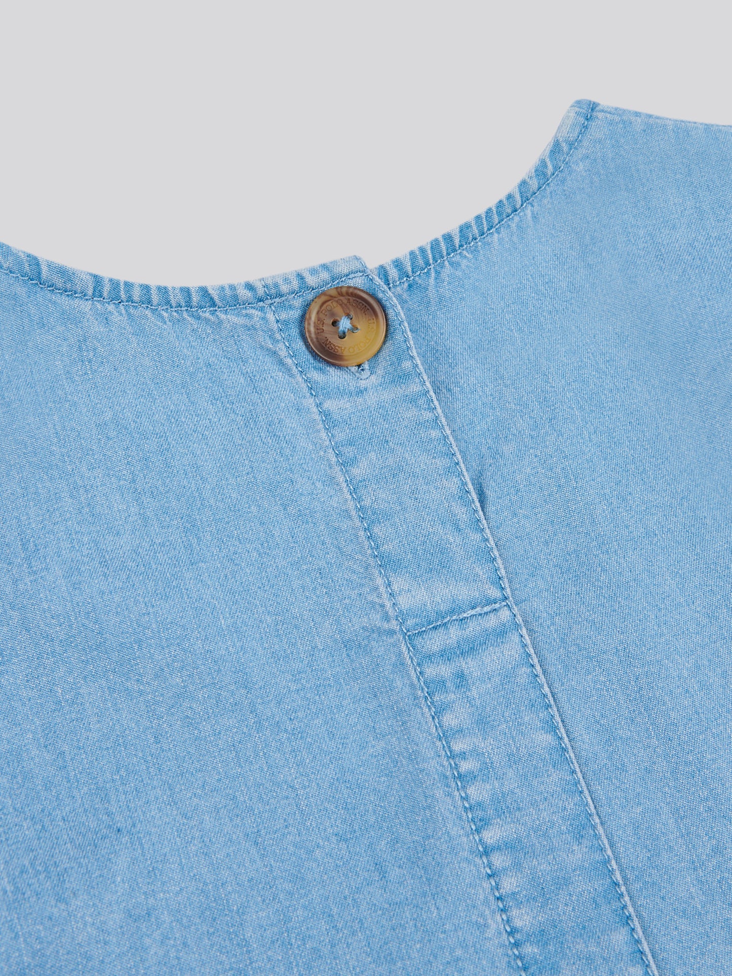 Womens Chambray Swing Top in Light Chambray Blue