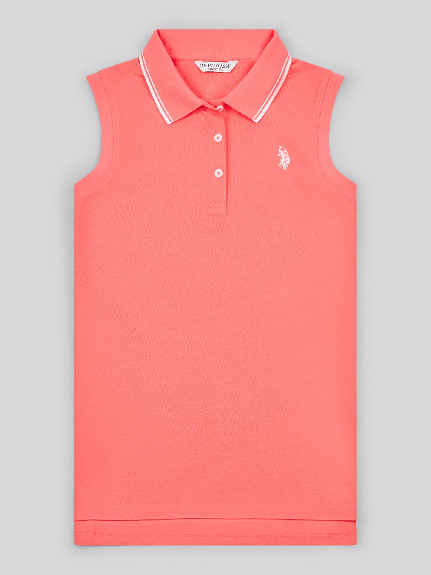 Womens Sleeveless Polo Shirt in Sugar Coral