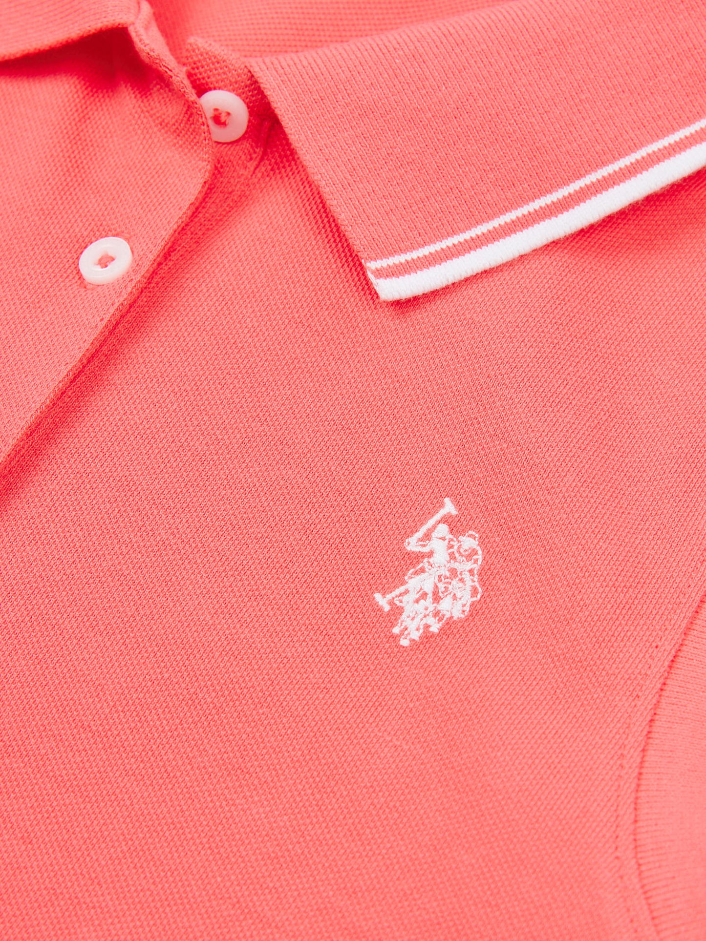 Womens Sleeveless Polo Shirt in Sugar Coral