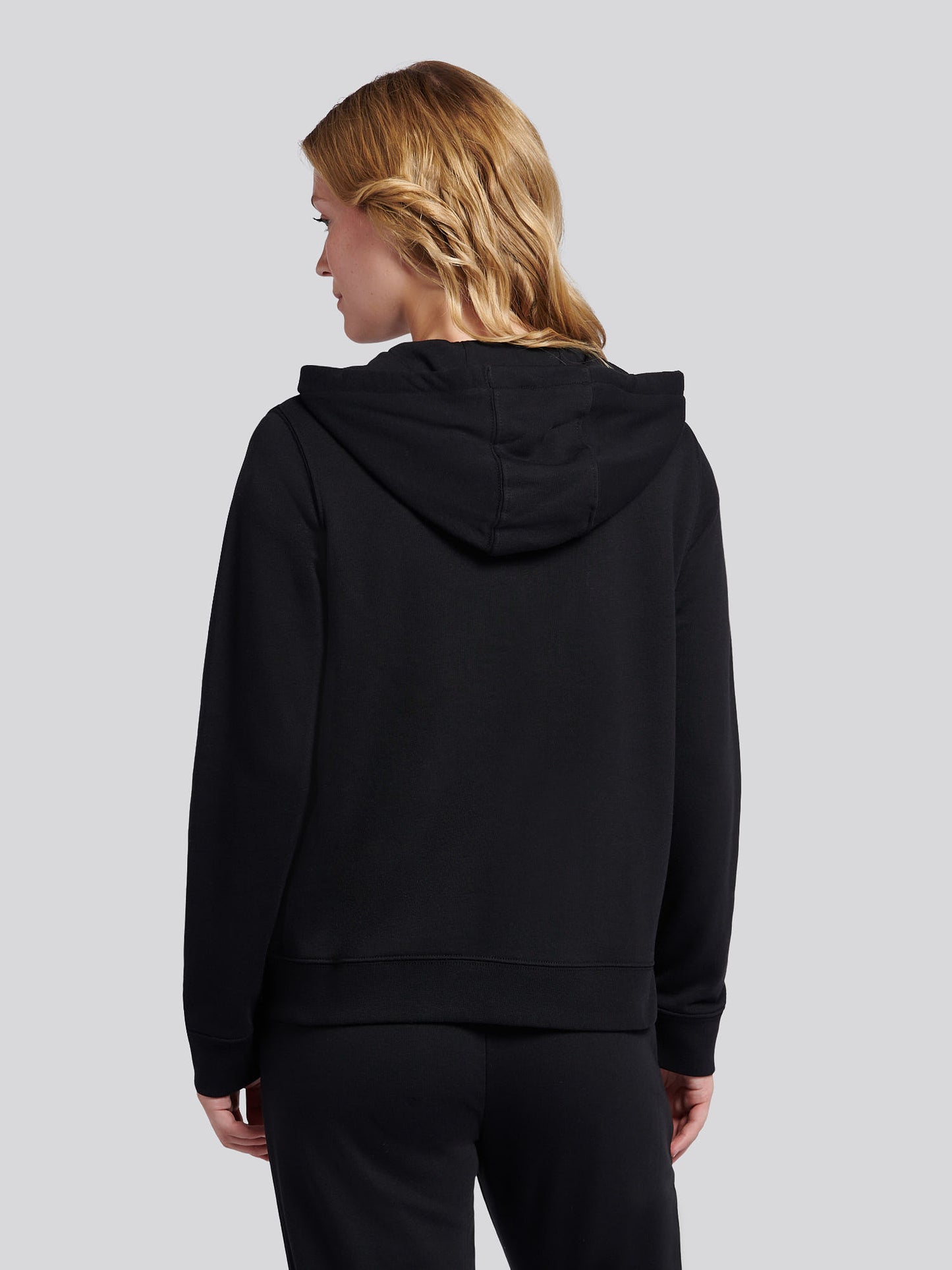 Womens Double Horsemen Zip Through Sweatshirt in Black