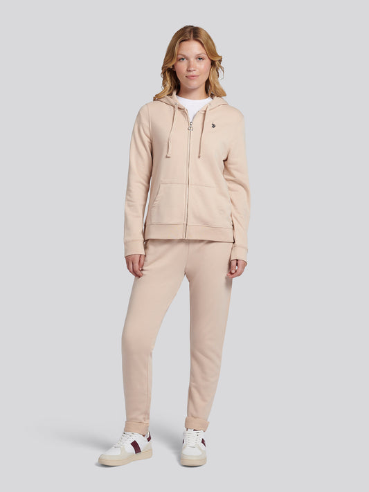 Womens Double Horsemen Zip Through Sweatshirt in Smoke Gray