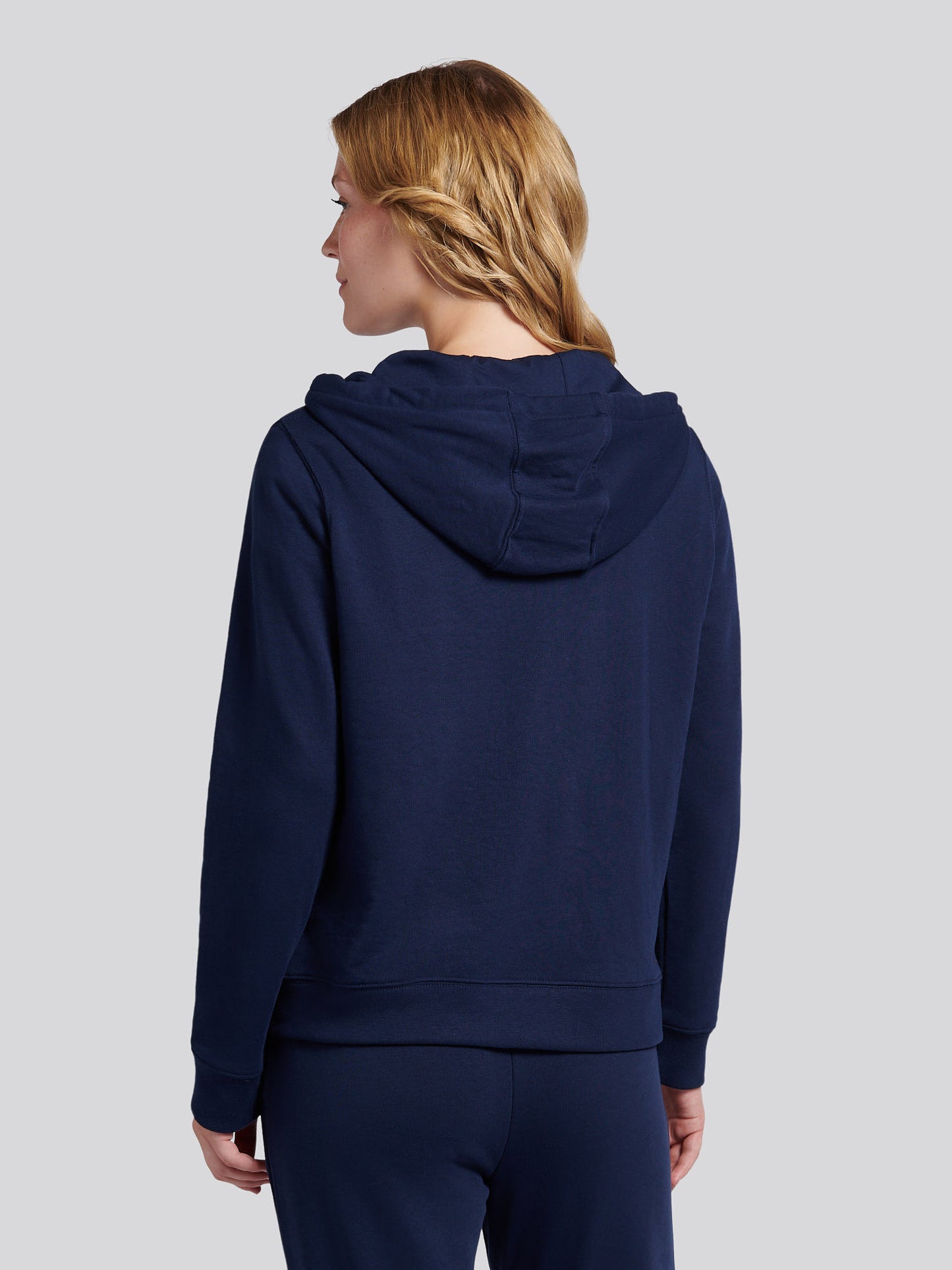 Womens Double Horsemen Zip Through Sweatshirt in Navy Iris