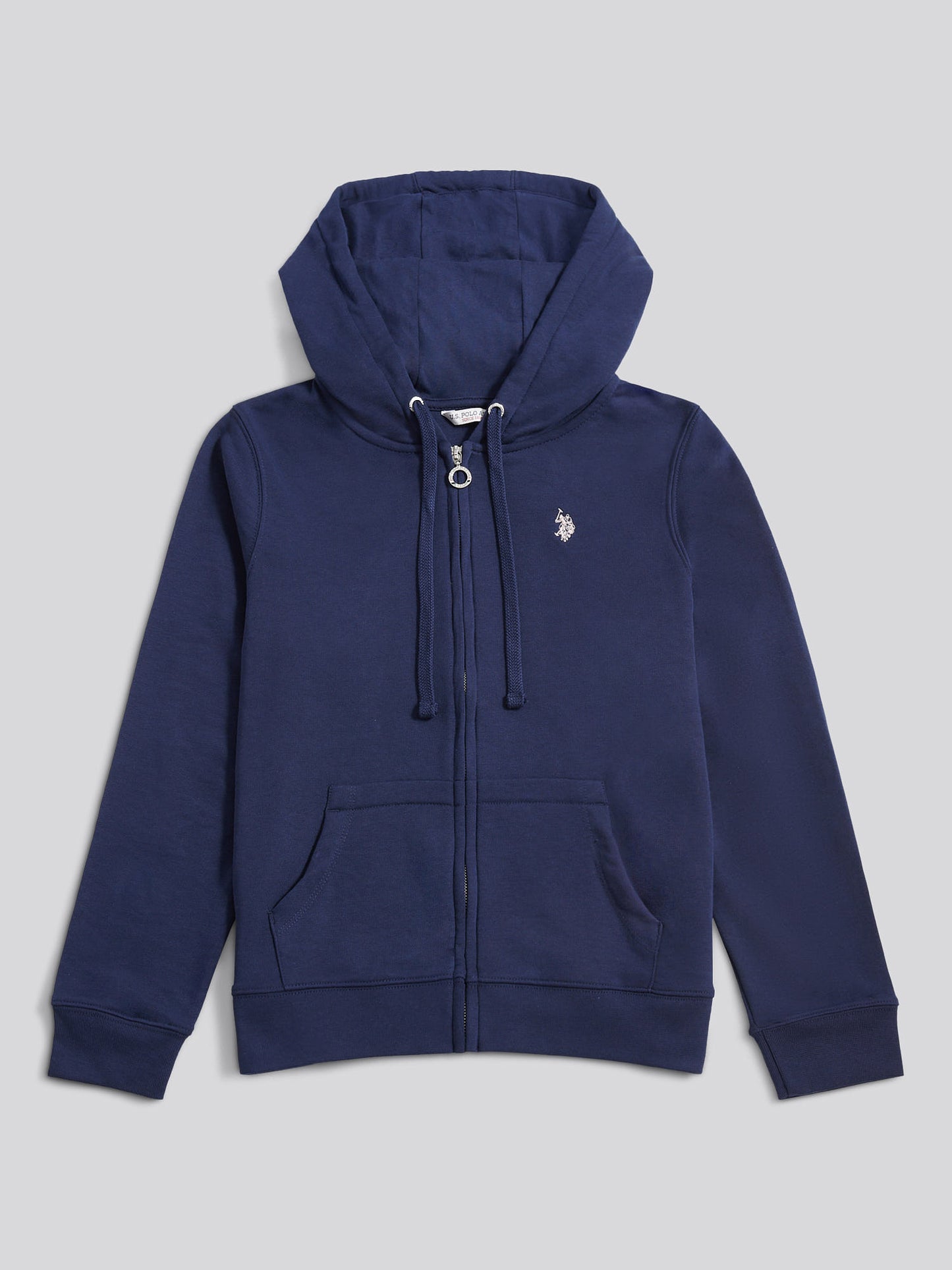 Womens Double Horsemen Zip Through Sweatshirt in Navy Iris