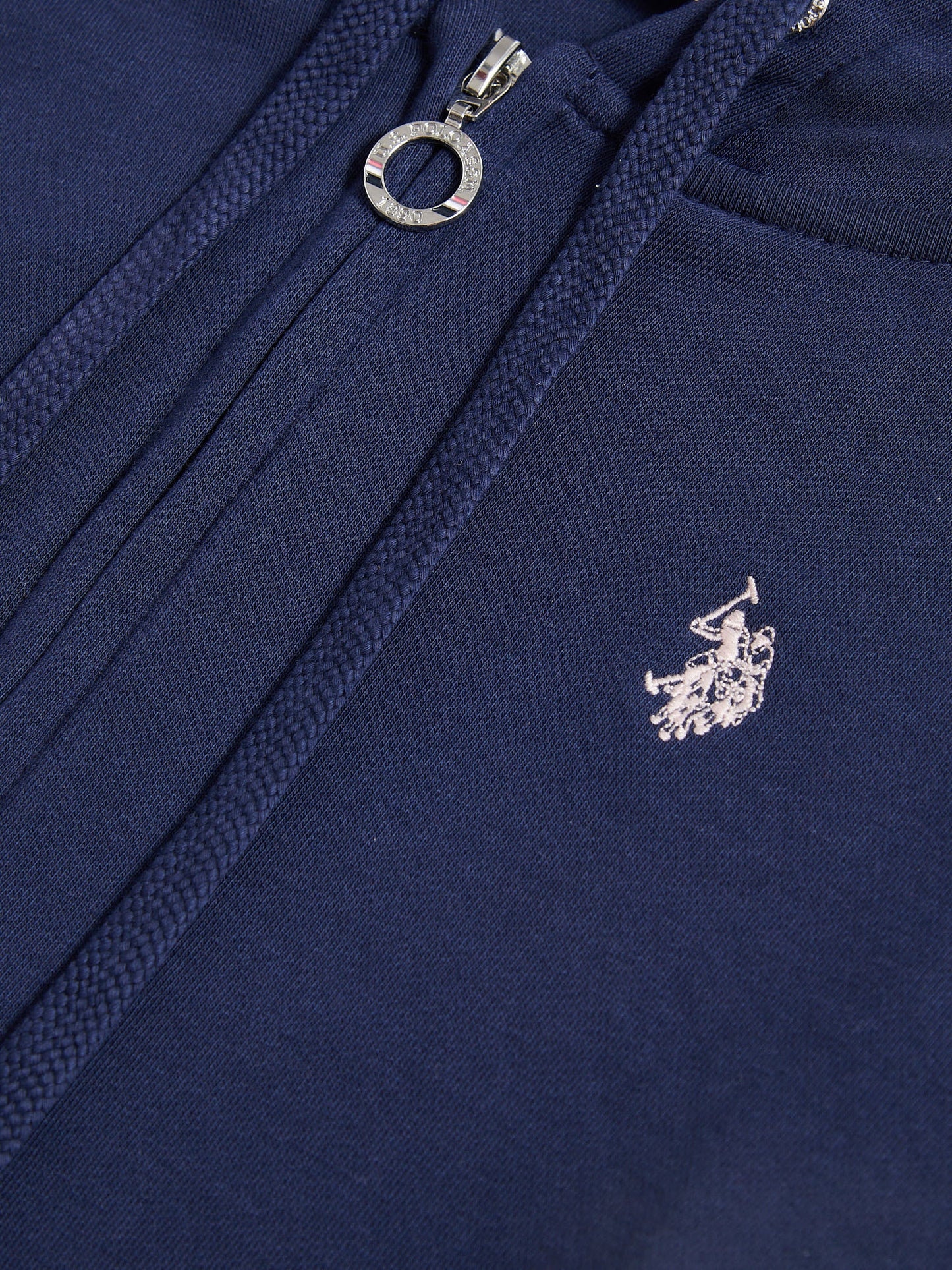 Womens Double Horsemen Zip Through Sweatshirt in Navy Iris
