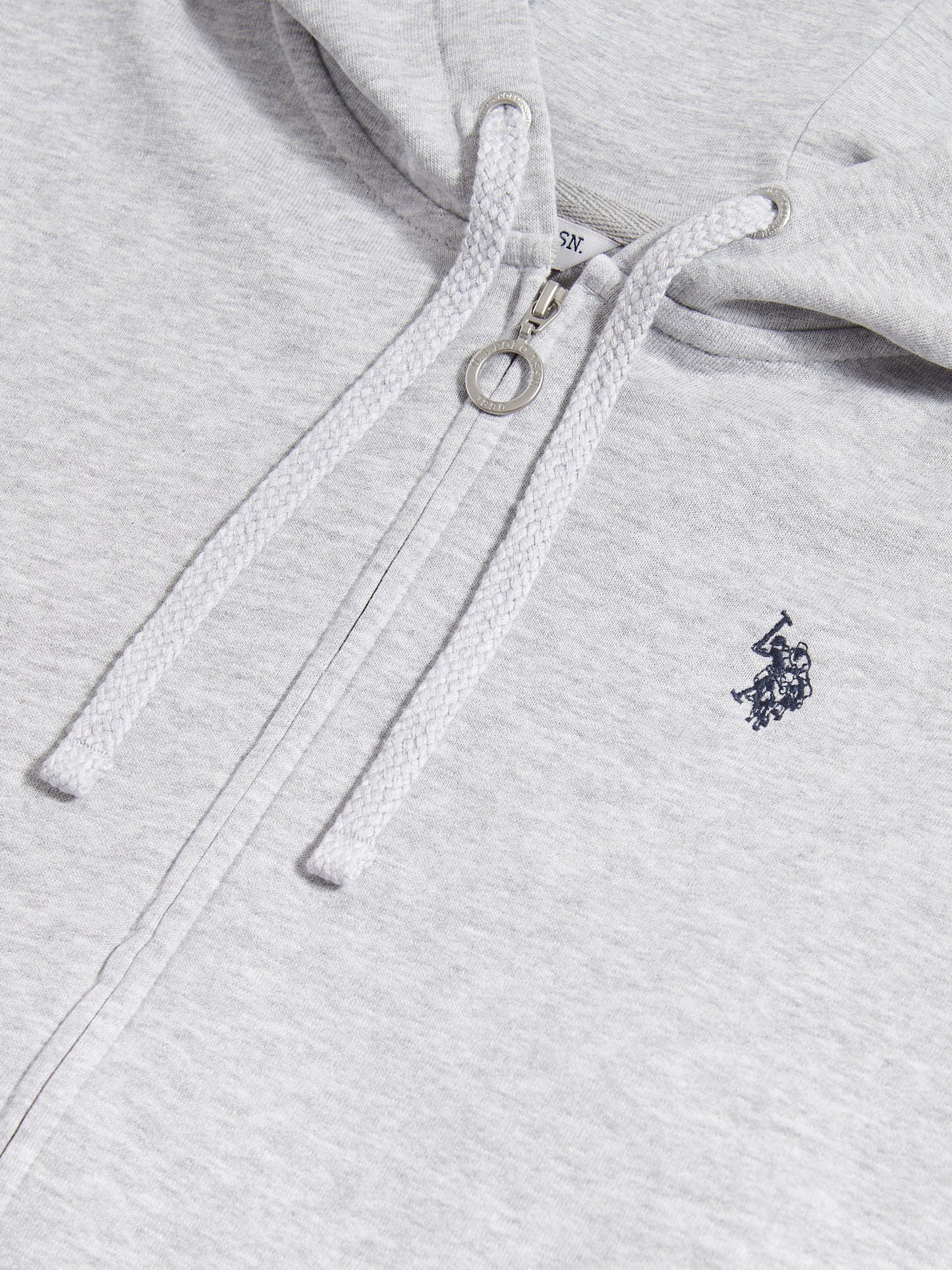 Womens Double Horsemen Zip Through Sweatshirt in Pearl Grey Marl