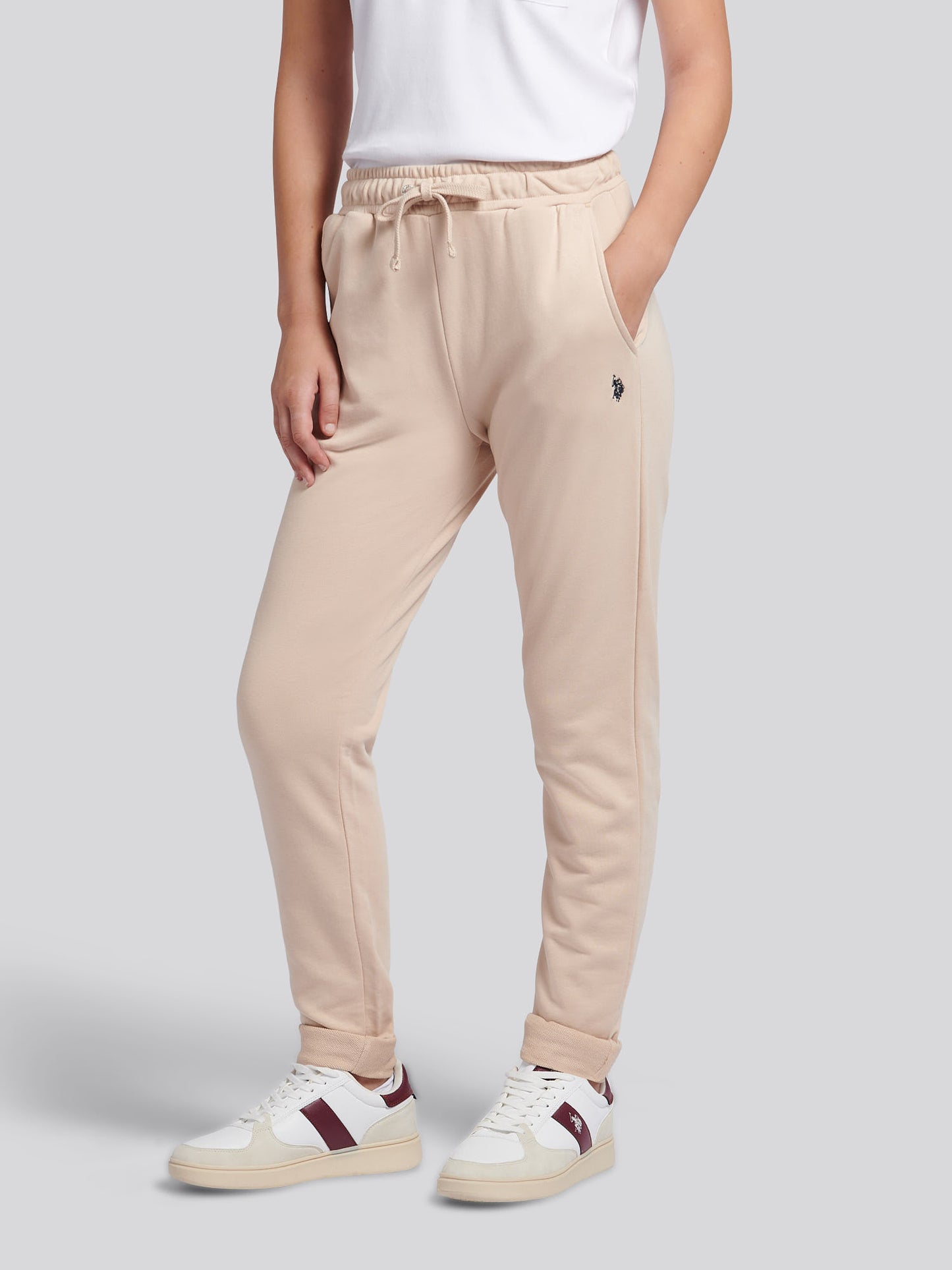 Womens Double Horsemen Roll Cuff Jogger in Smoke Gray